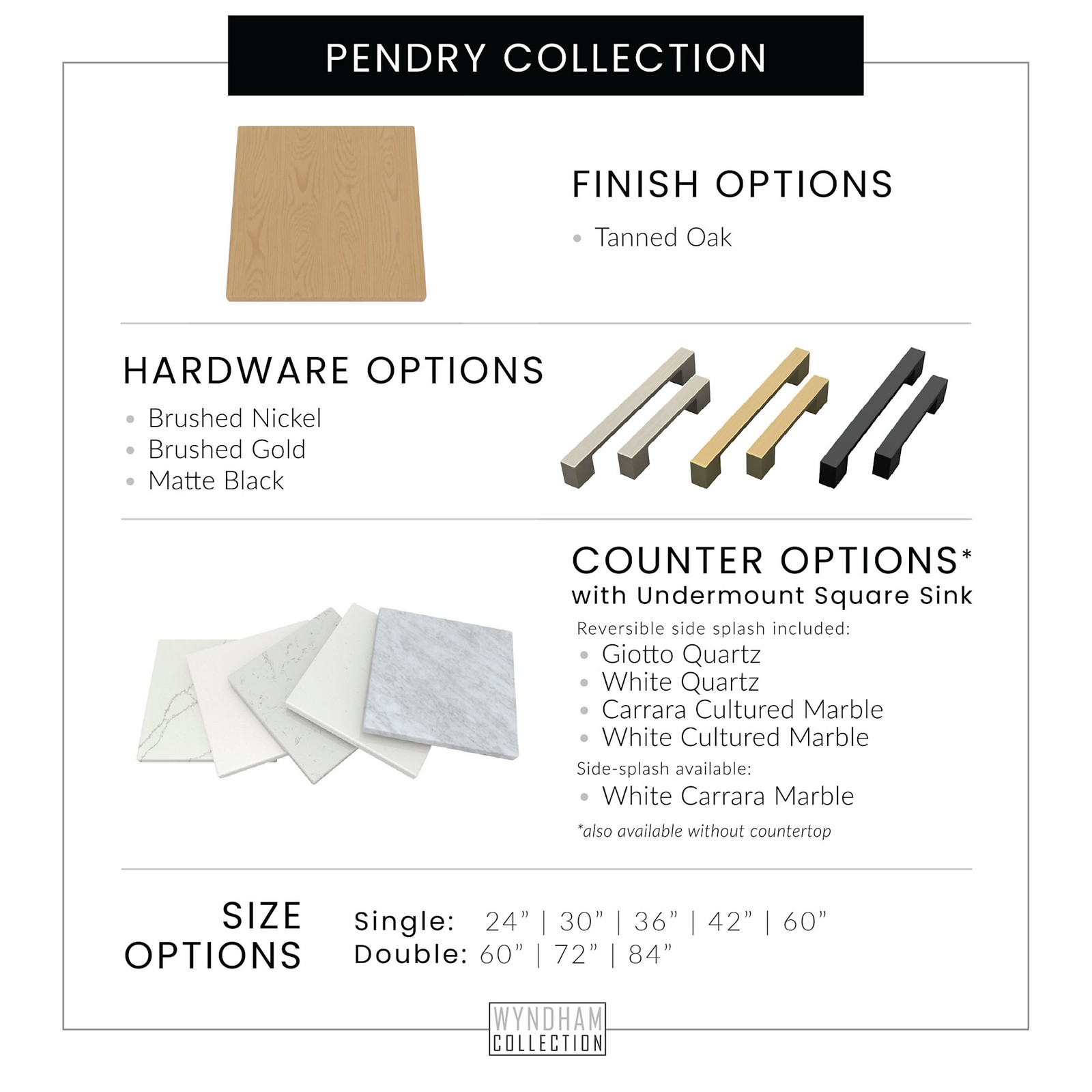 Wyndham Collection WCF9292-60S-CMUNSMXX Pendry 60″ – Tanned Oak / Brushed Nickel