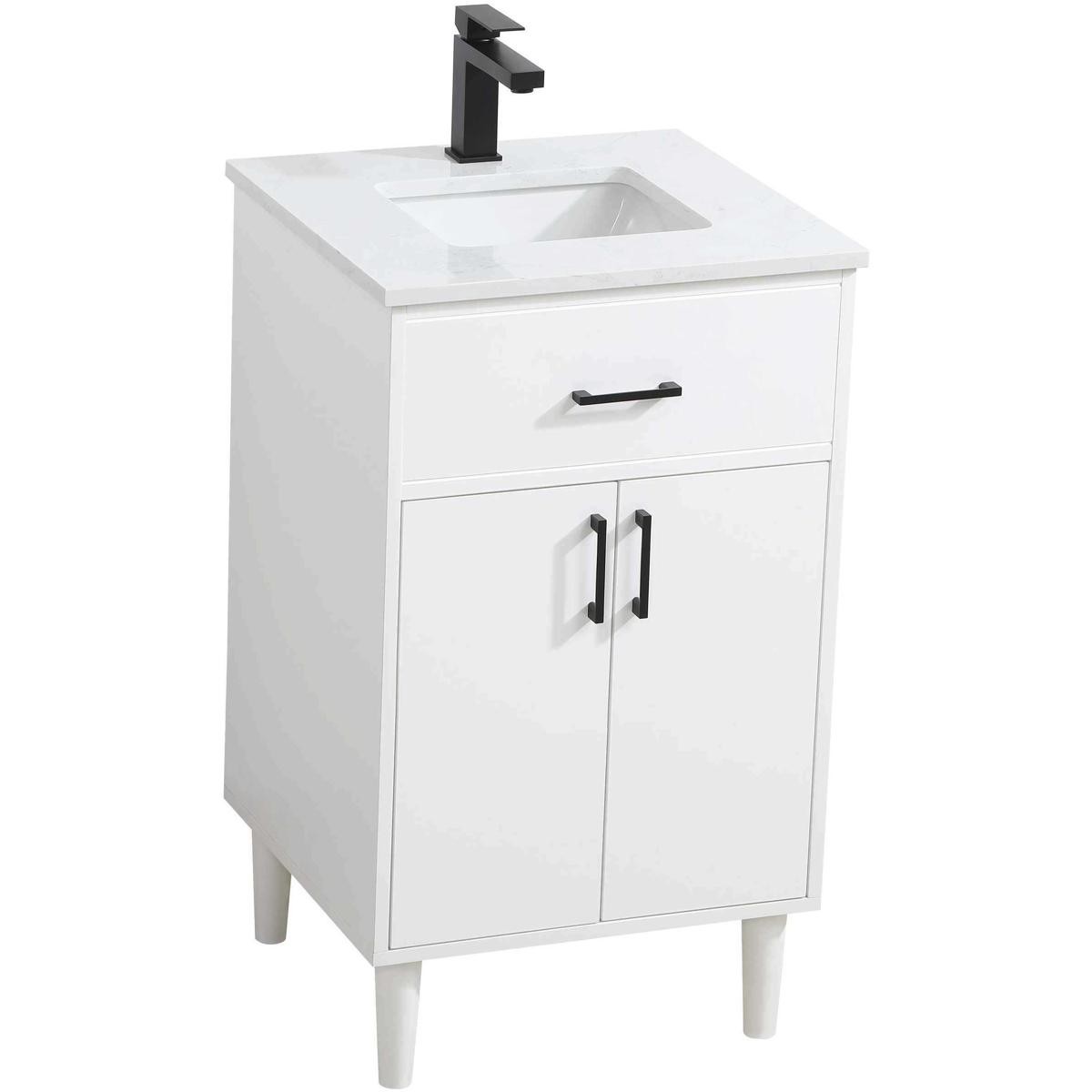 Elegant Lighting VF25020MWH Chandler 20 X 34 inch White Bathroom Vanity Cabinet