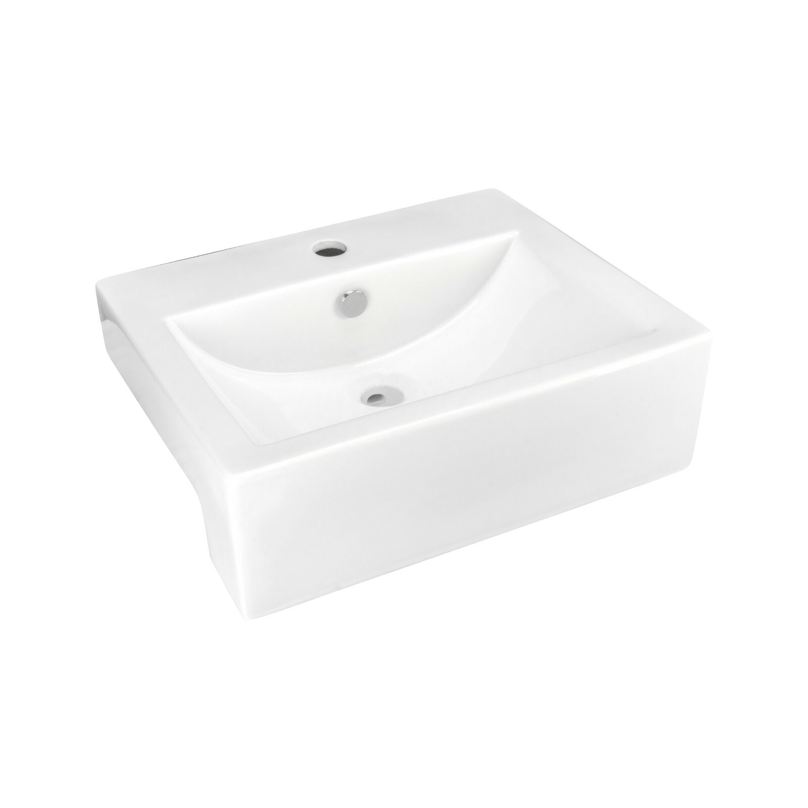 Rok Apron Shaped Vessel Bathroom Vanity Sink 20-1/2″ X 16-3/4″ White Porcelain