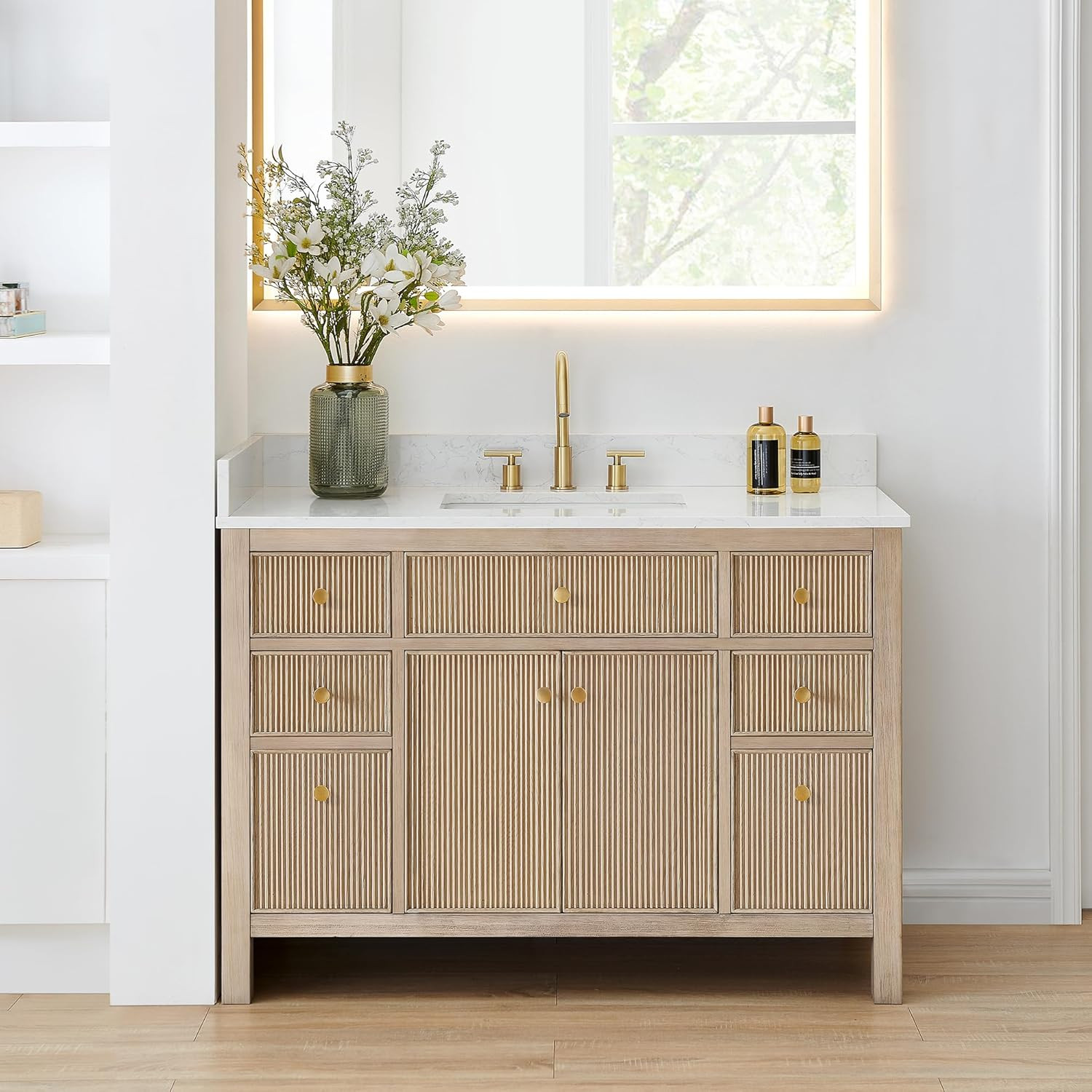 48 Inch Bathroom Vanity with Sink Modern Single Vanities Large Storge Cabinet wi