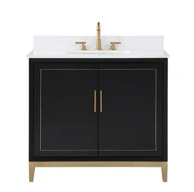 Bemma Gracie 36″ Midnight Black Lavatory Bathroom Vanity Basin Sink Vb-gr36sfm-0
