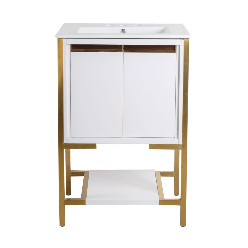 Swiss Madison SM-BV217-3 Marseille 24″ – White and Brushed Gold / White
