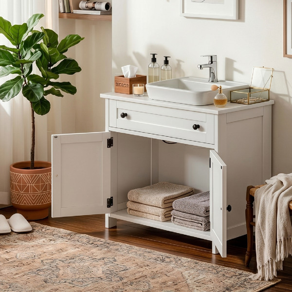 Freestanding Bathroom Under Sink Cabinet White For Bathroom Laundry Room