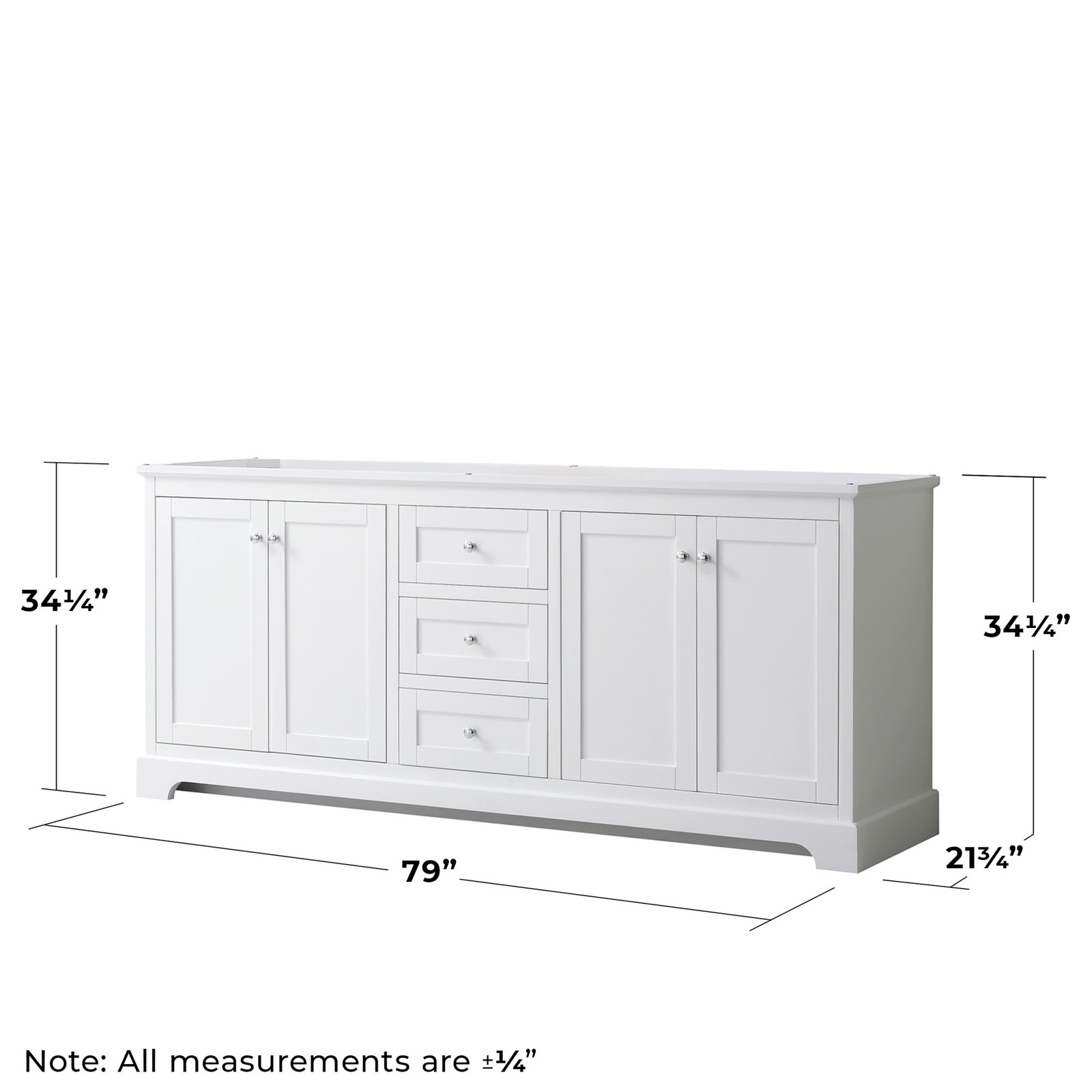 Wyndham Collection WCV232380DCXSXXMXX Avery 80″ Double – White / Brushed Gold