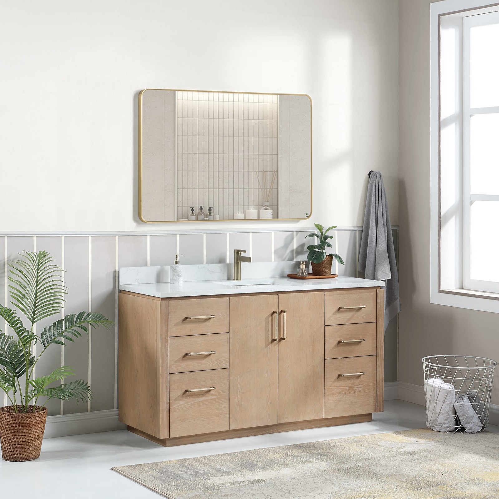 Miseno MV-NM-705760 San 60″ – Natural Walnut / White Grain