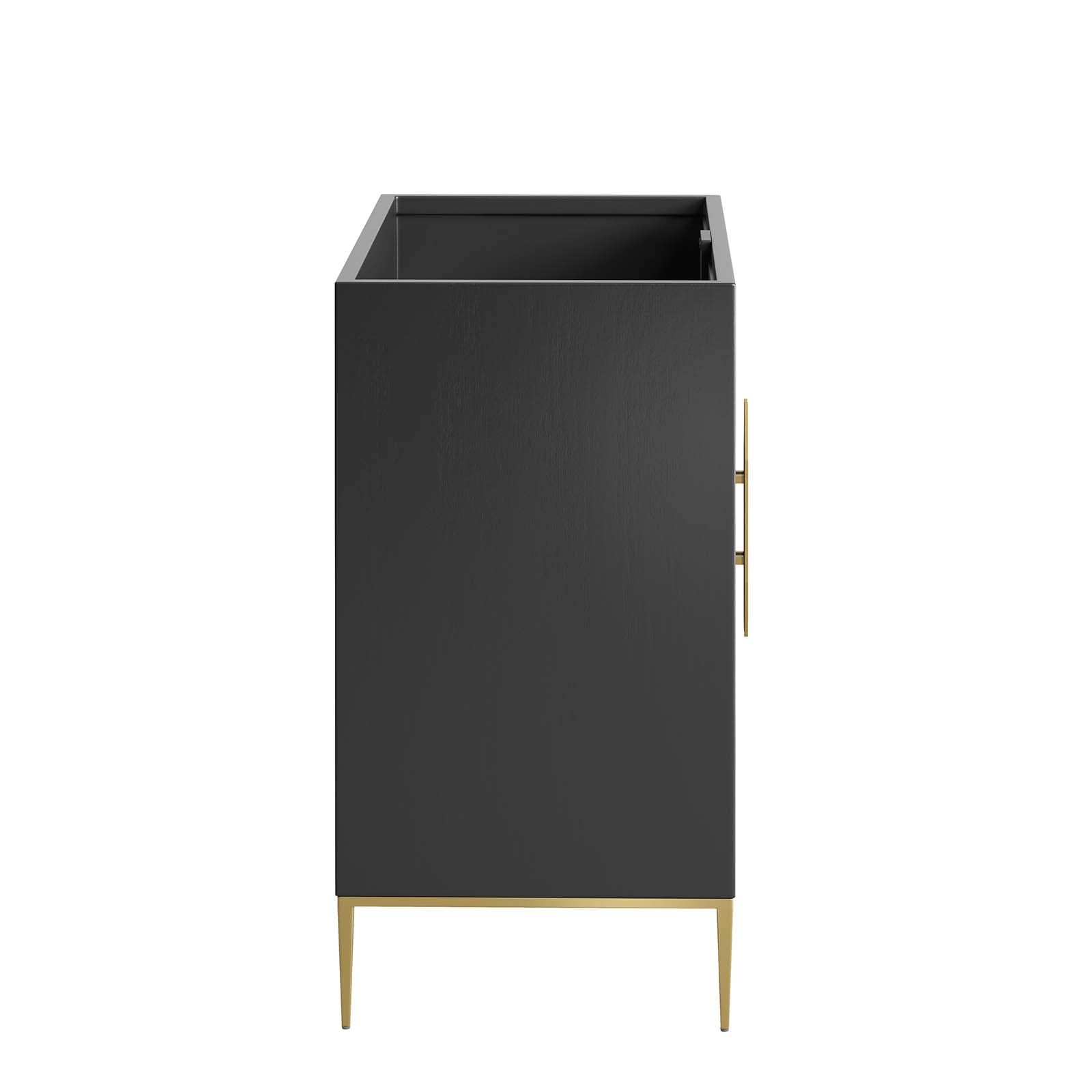 Modway Awaken 36″ Solid Wood and MDF Bathroom Vanity Cabinet in Black