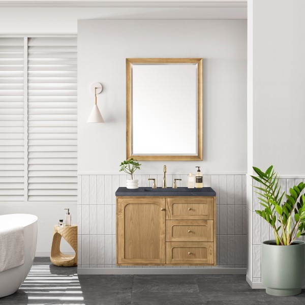 36″ James Martin Laurent 545-V36-LNO-3CSP Vanity Cabinet Charcoal Soapstone Top