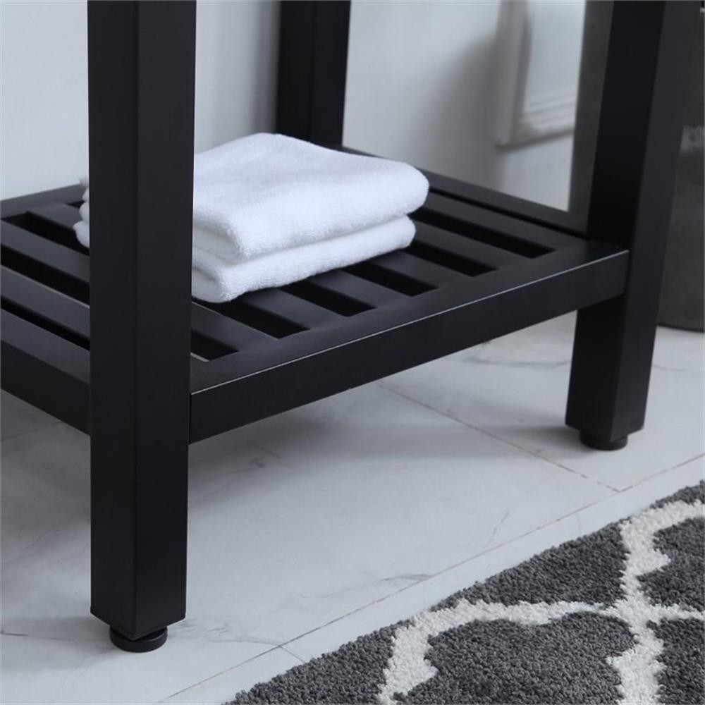 Elegant Decor Raya 18″ Single Resin Top Metal Bathroom Vanity in Black