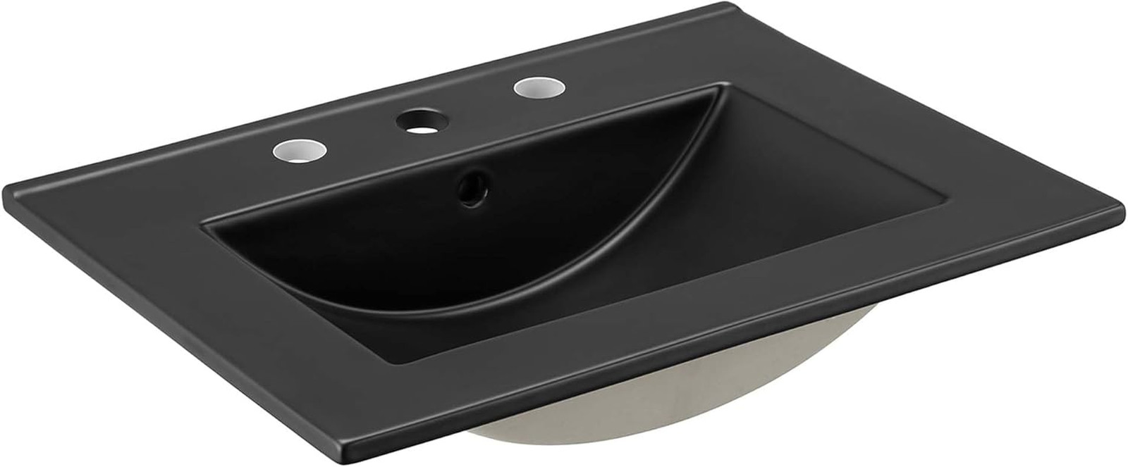 62″ Mid-Century Modern Floating Bathroom Vanity with Double Sink in Walnut Black