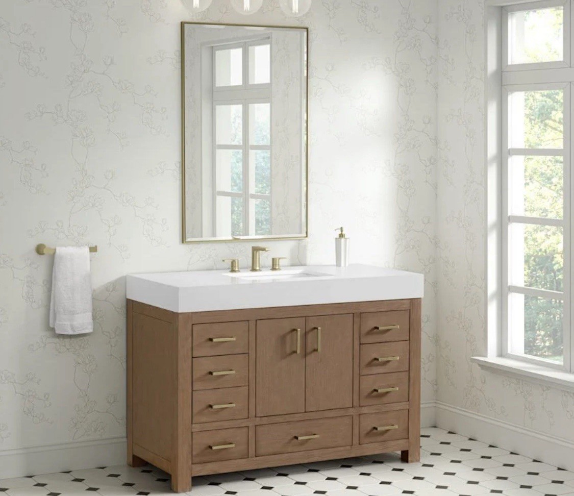 Pick Up Only MISENO Alanya 48″ Freestanding Single Basin Cabinet + Sink, Damaged