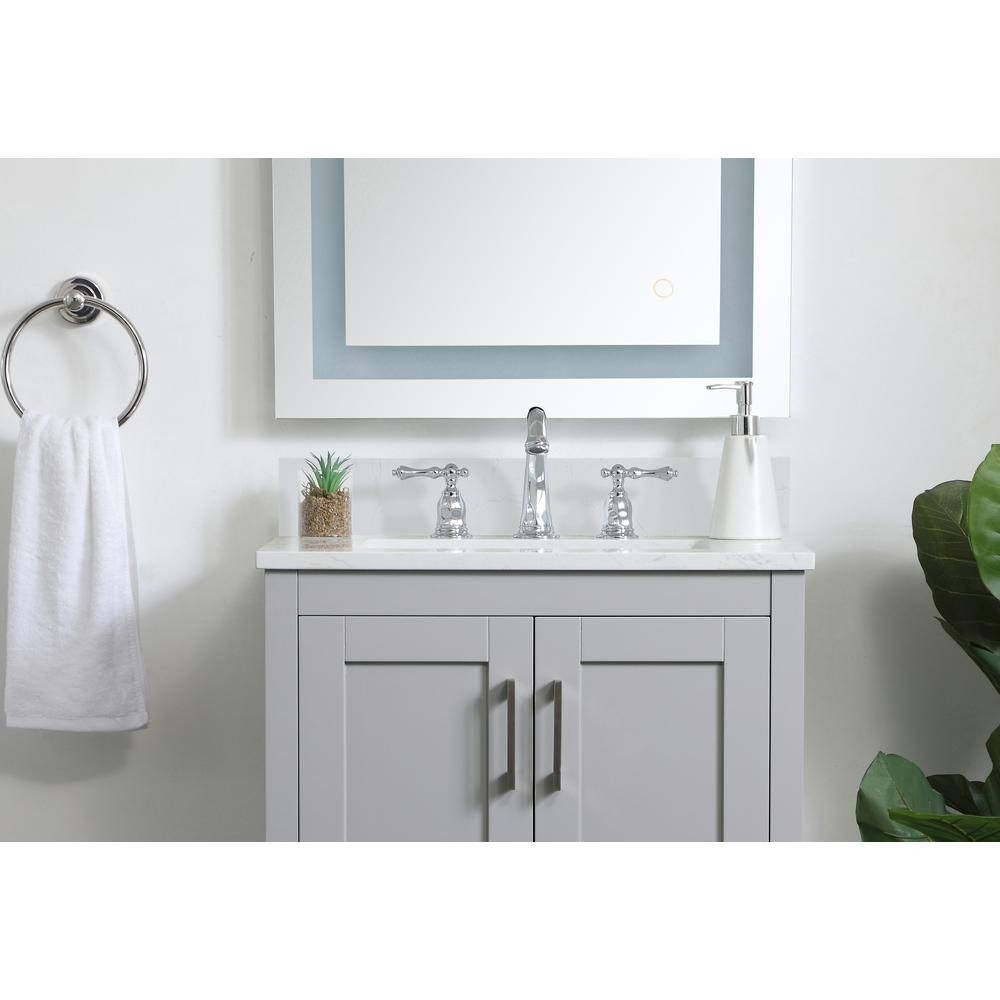 Unbranded 24 in. Engineered Stone Vanity Backsplash w/ Calacatta White