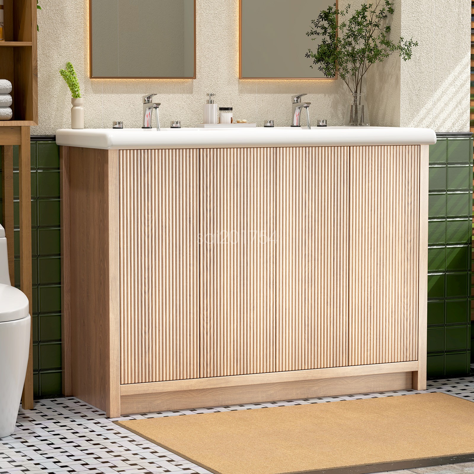 47.3″ Bathroom Vanity with Sink Floor Stand Storage Cabinet Set
