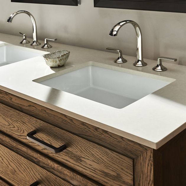 Robern TA60UD0100-8CS3 – 60″ Silestone Quartz Stone Vanity Top with 2 U/M Sinks