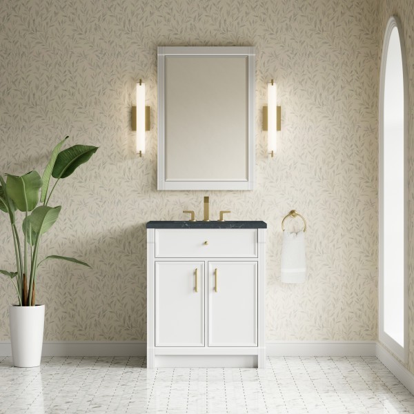 30″ James Martin Bellshire 660-V30-BW-3CSP Vanity Cabinet Charcoal Soapstone Top