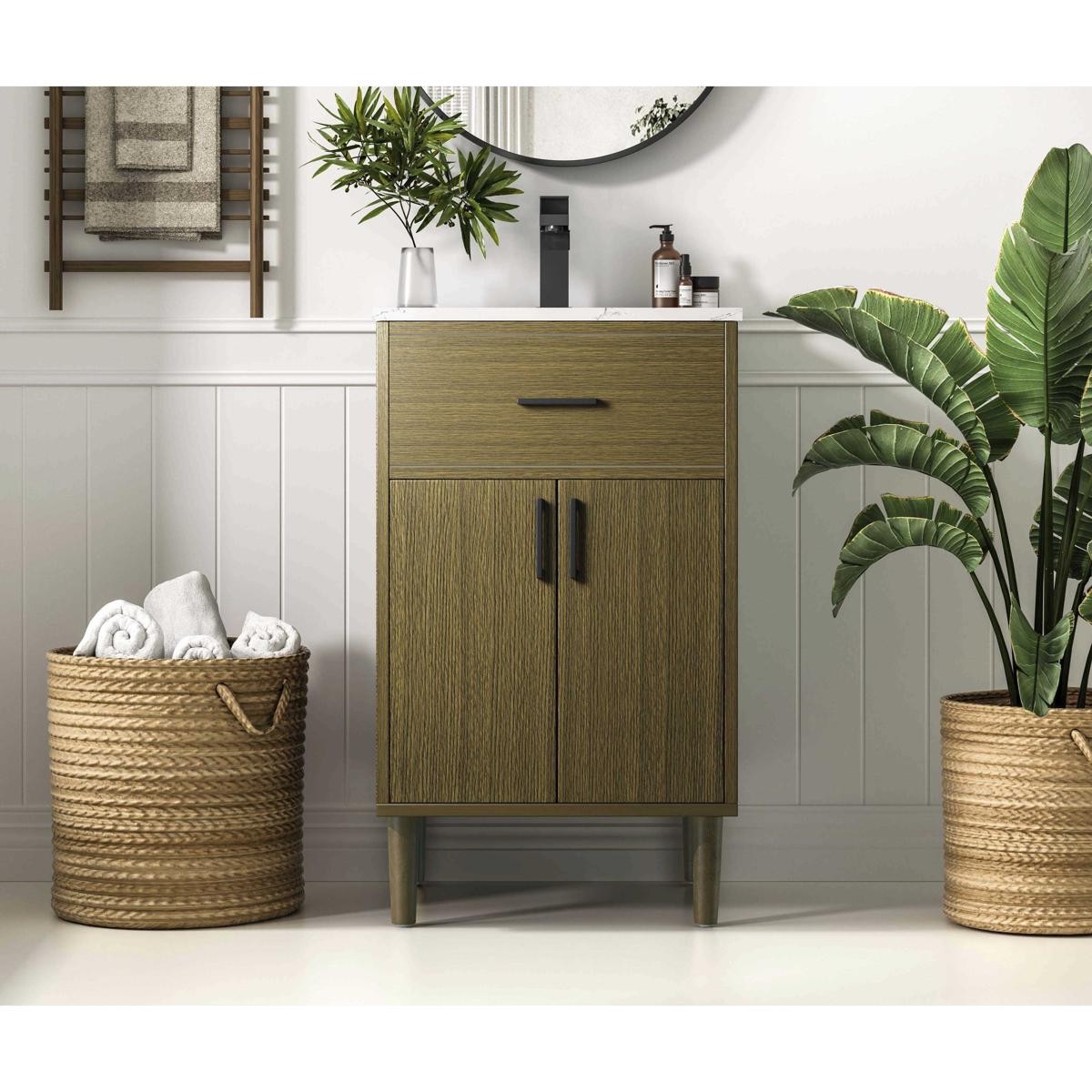 Elegant Lighting VF25020MCB Chandler Vanity Chestnut Brown