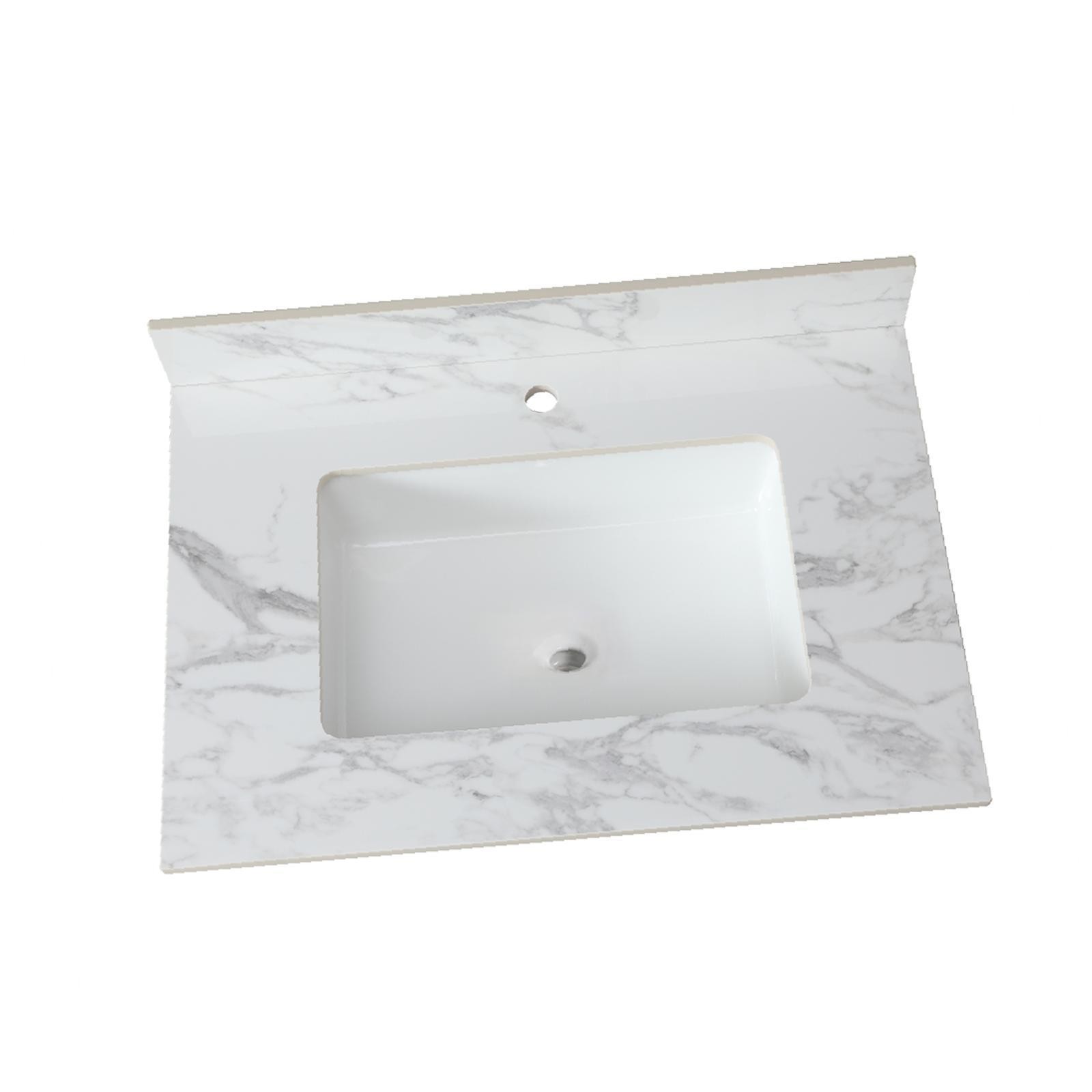 31″x22″Bathroom Vanity Top,sintered stone carra white Barthroom Vanity Sink