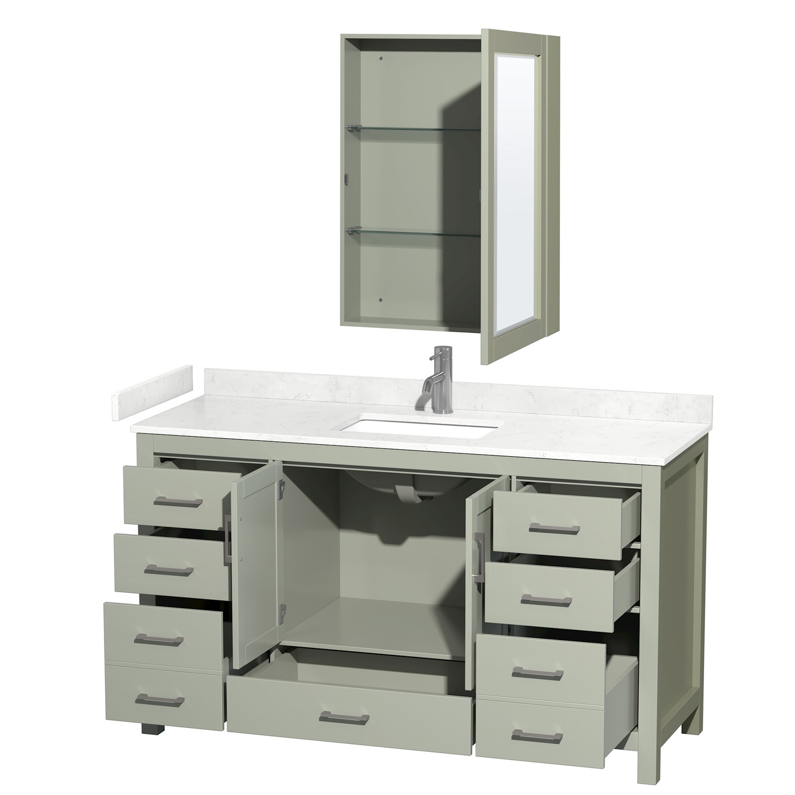 Wyndham Collection WCS141460S-VCA-MED Sheffield 60″ – White / Carrara Cultured