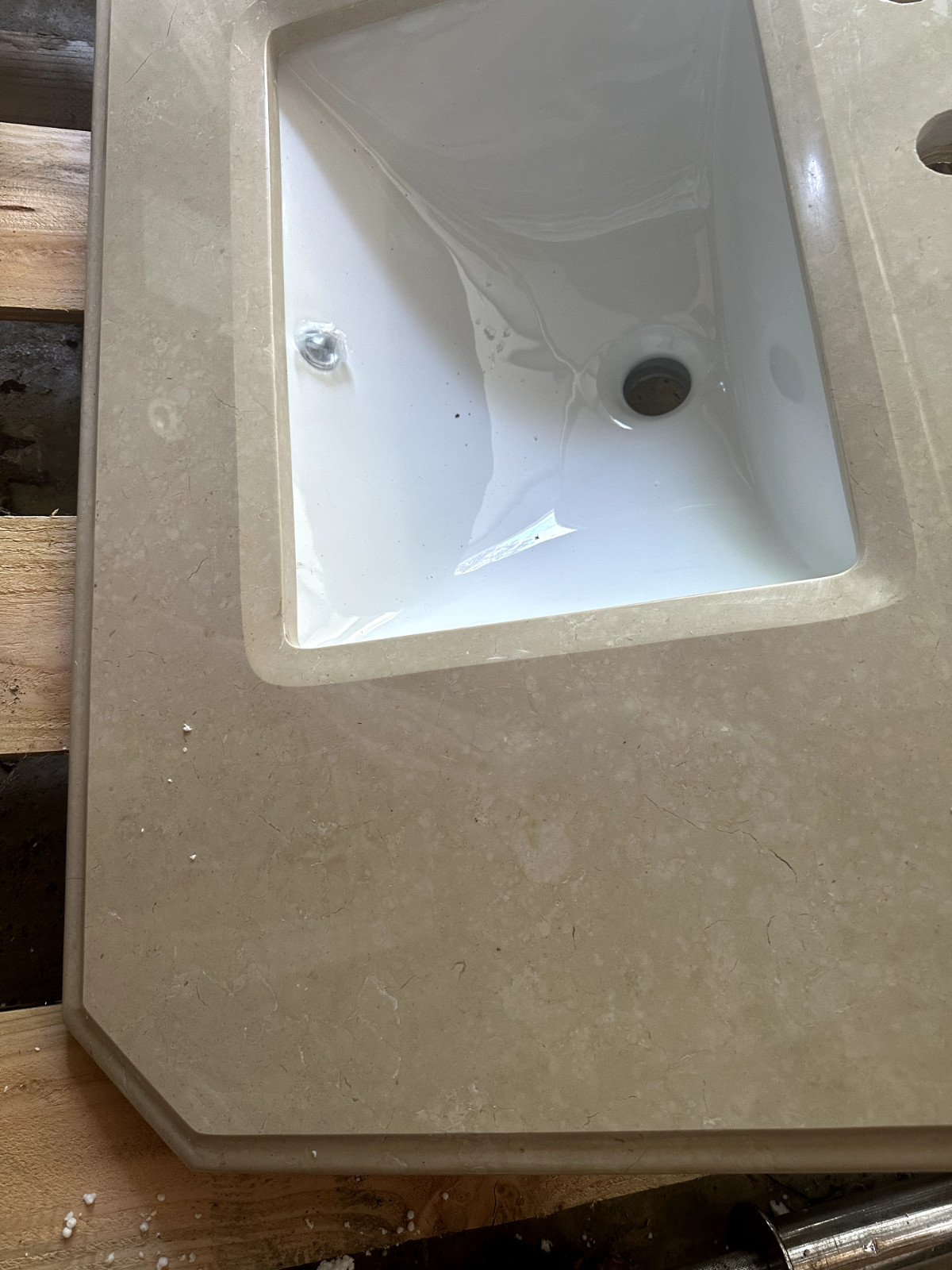 James Martin 71 inch beige marble countertop