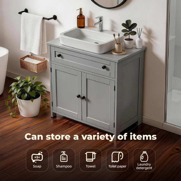 Freestanding Bathroom Under Sink Cabinet Gray For Bathroom Laundry Room