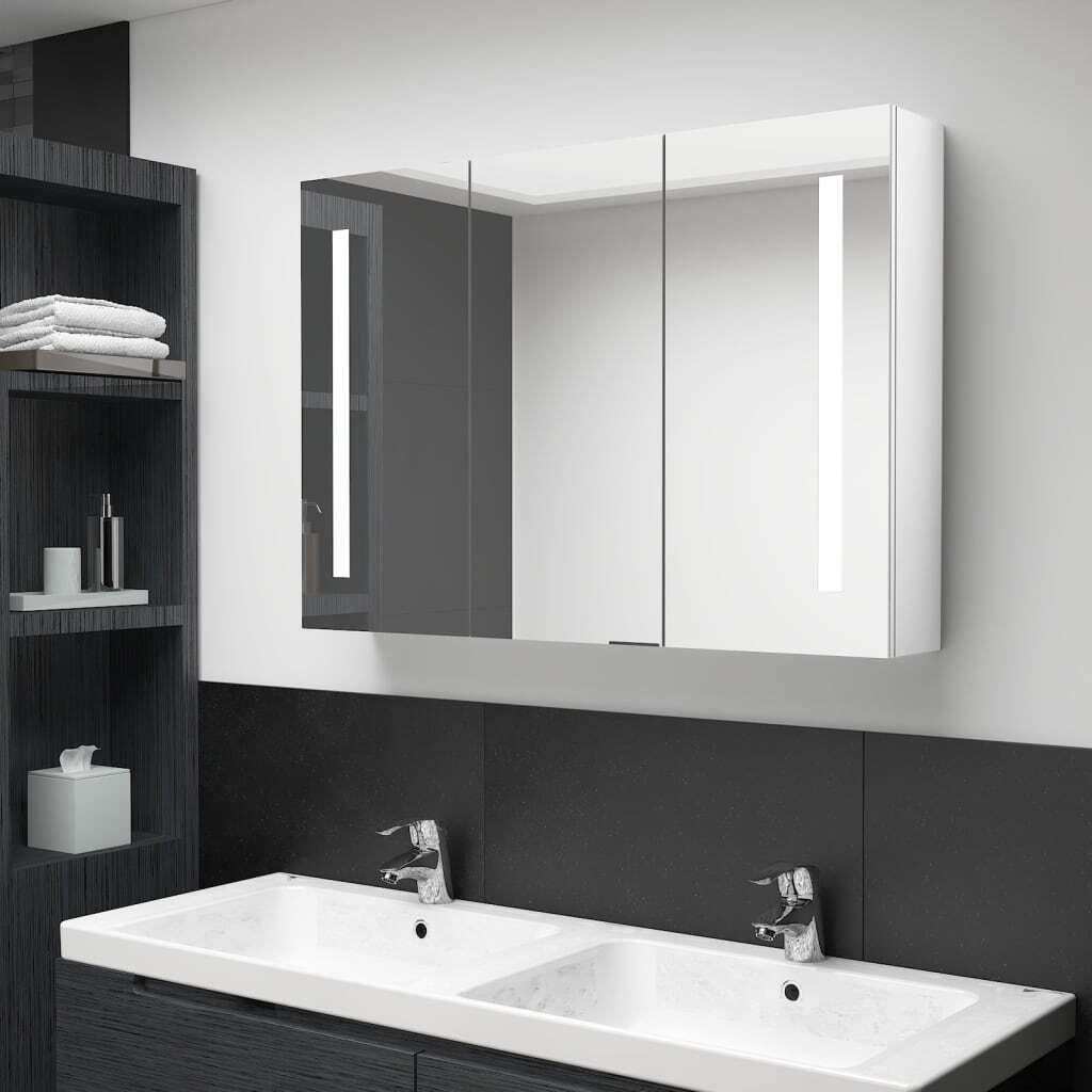 LED Bathroom Mirror Cabinet 35″x5.5″x24.4″ Shining White