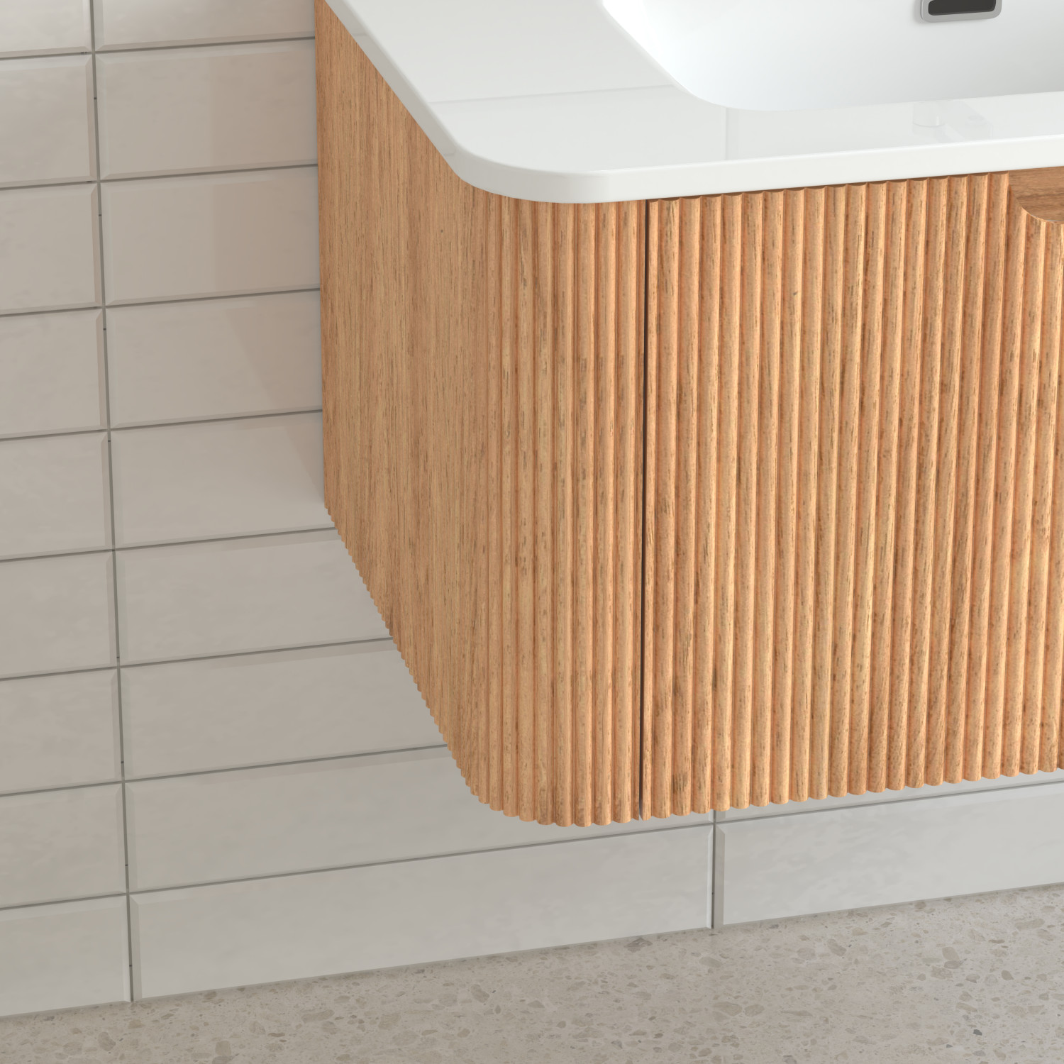 24″ Wall-Mounted Floating Bathroom Vanity with Ceramic Basin in Walnut