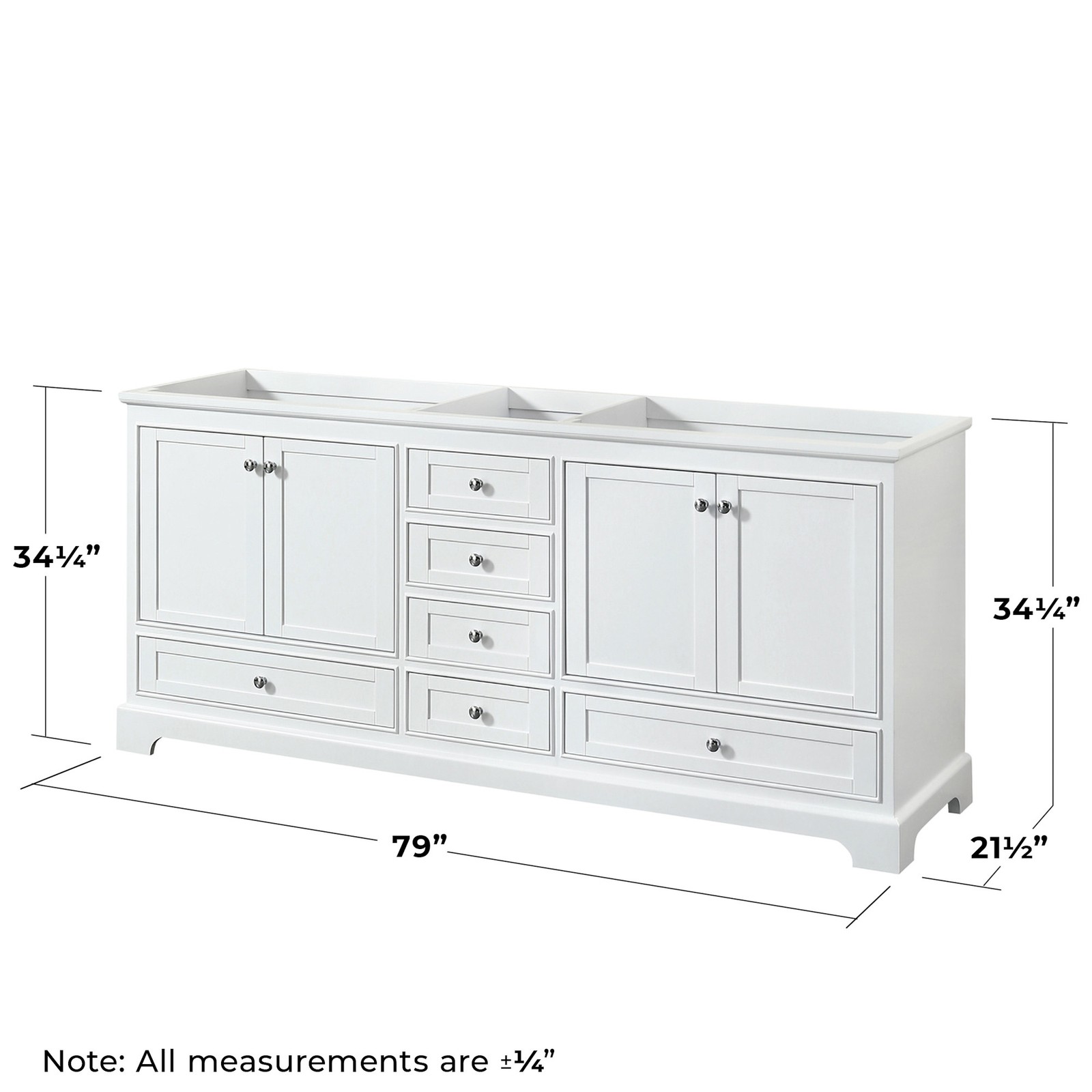 Wyndham Collection WCS202080DCXSXXMXX Deborah 79″ Double – White / Brushed Gold