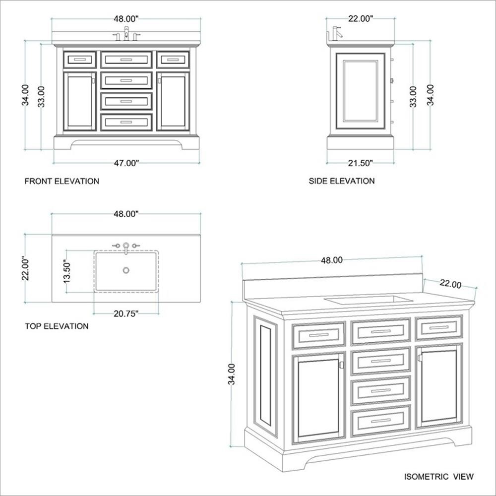 Maklaine 48″ Single Vanity in White