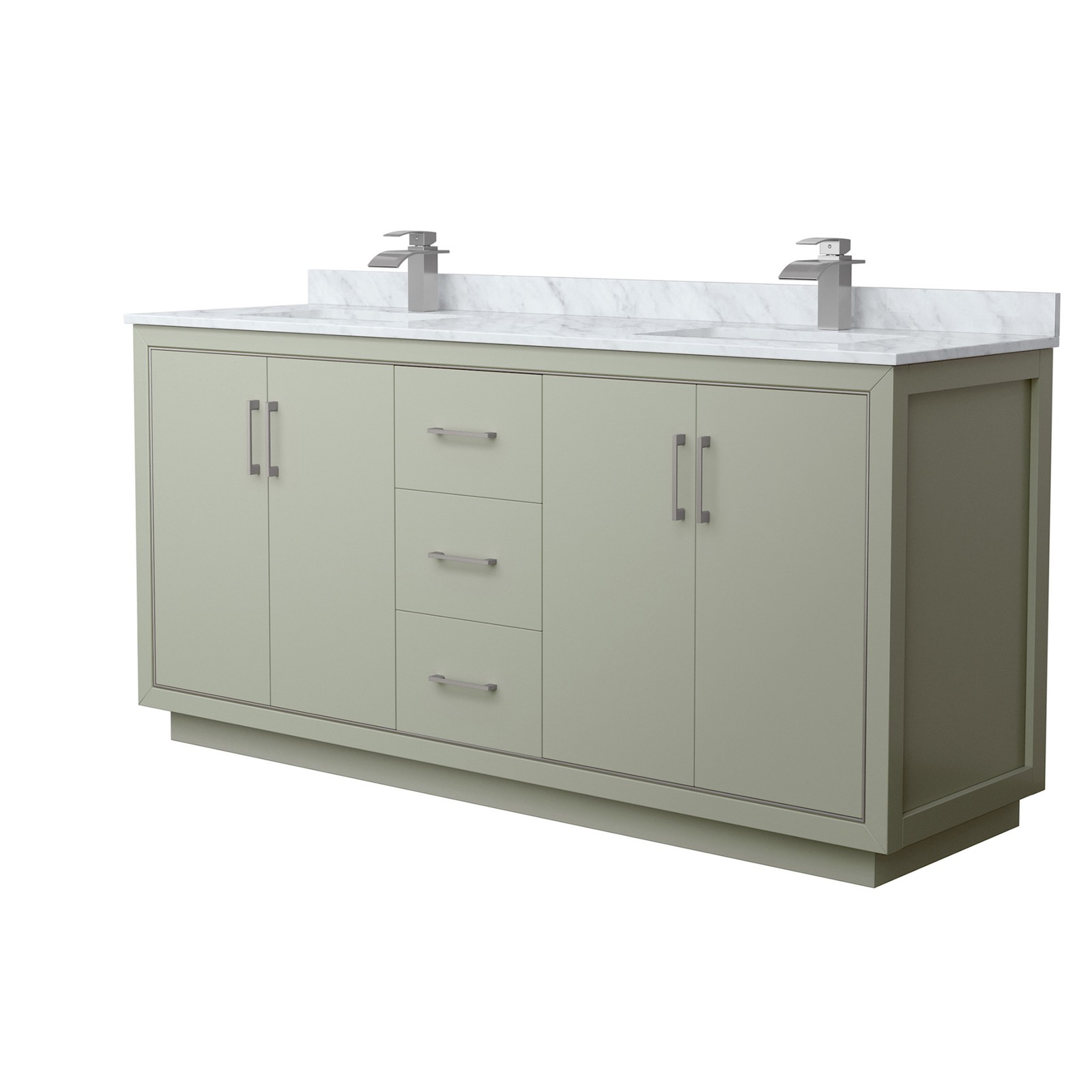 Wyndham Collection WCF1111-72D-NAT-MXX Icon 72″ – Light Green / Brushed Nickel