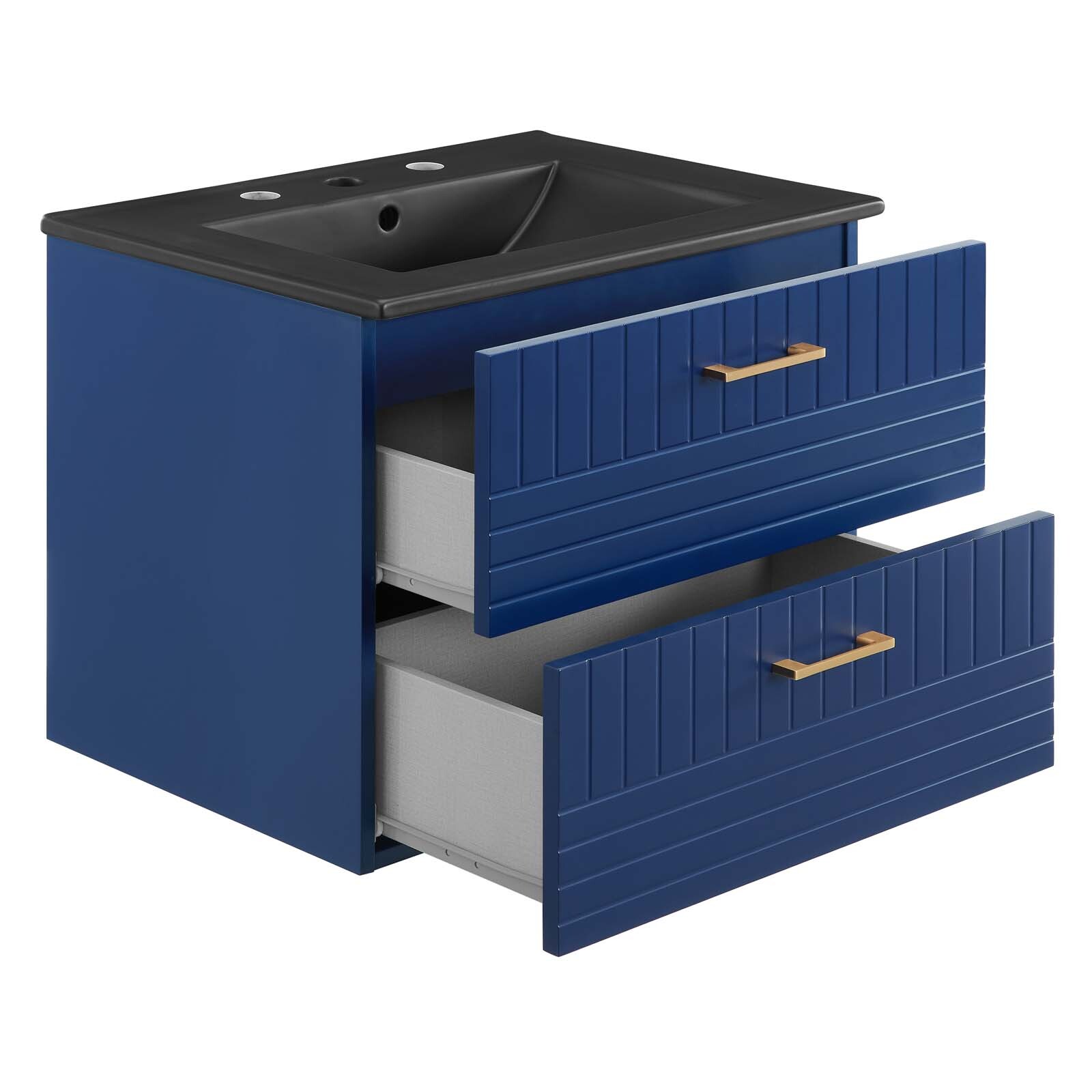Modway Daybreak 24″ Wall-Mount Bathroom Vanity in Blue Black