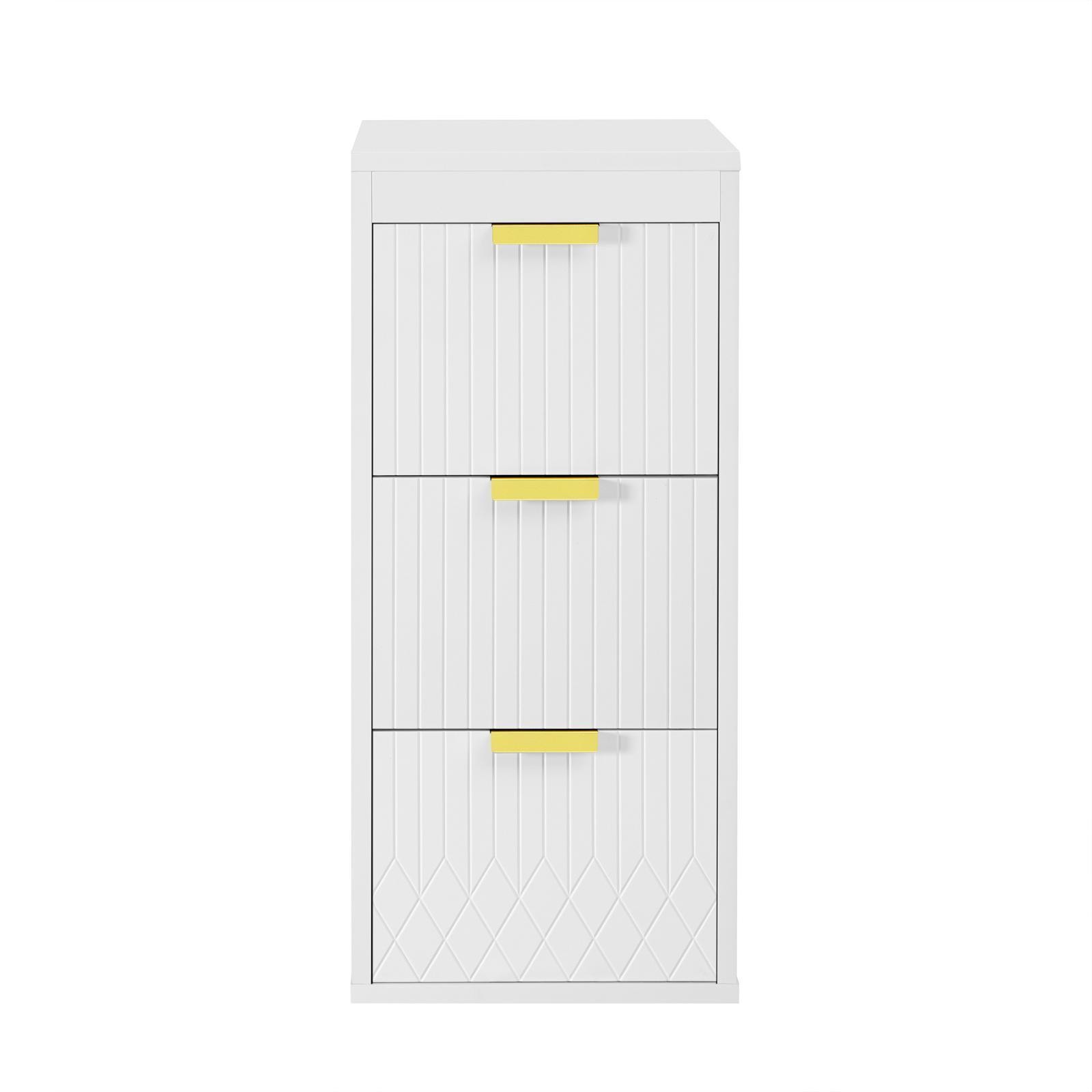 Wall-Mounted Floating Side Cabinet with Drawers, Space-Saving Storage