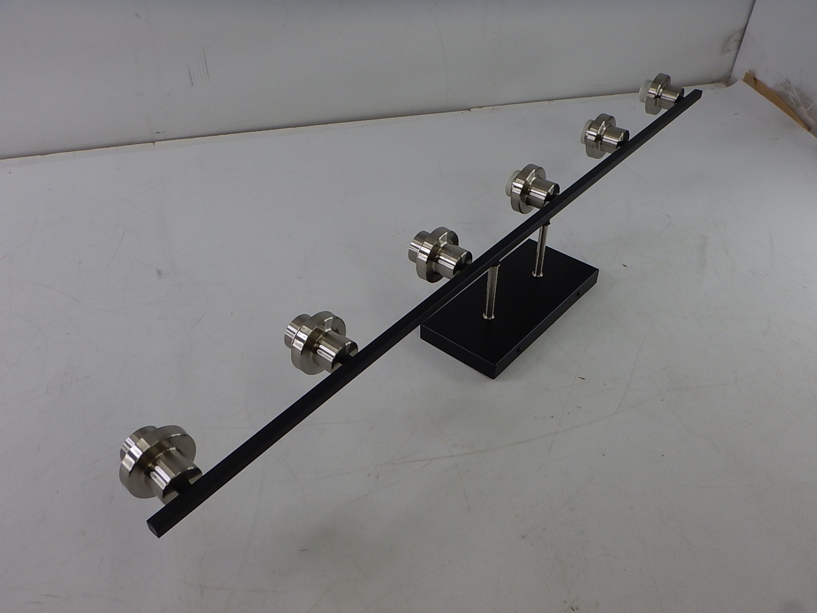 MELUCEE 6 Light Bathroom Wall Vanity Light, Black/Brushed Nickel