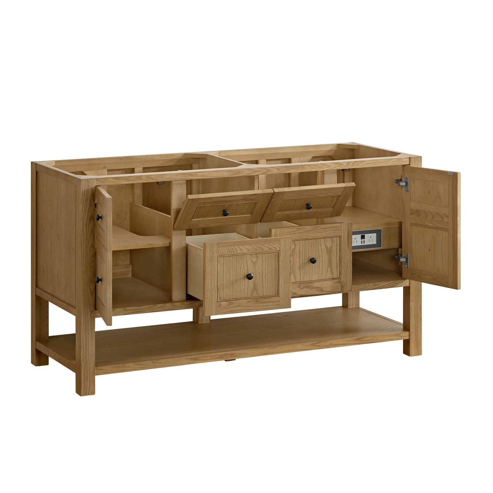 60in James Martin Breckenridge 330-V60D-LNO Double Vanity, Light Natural Oak