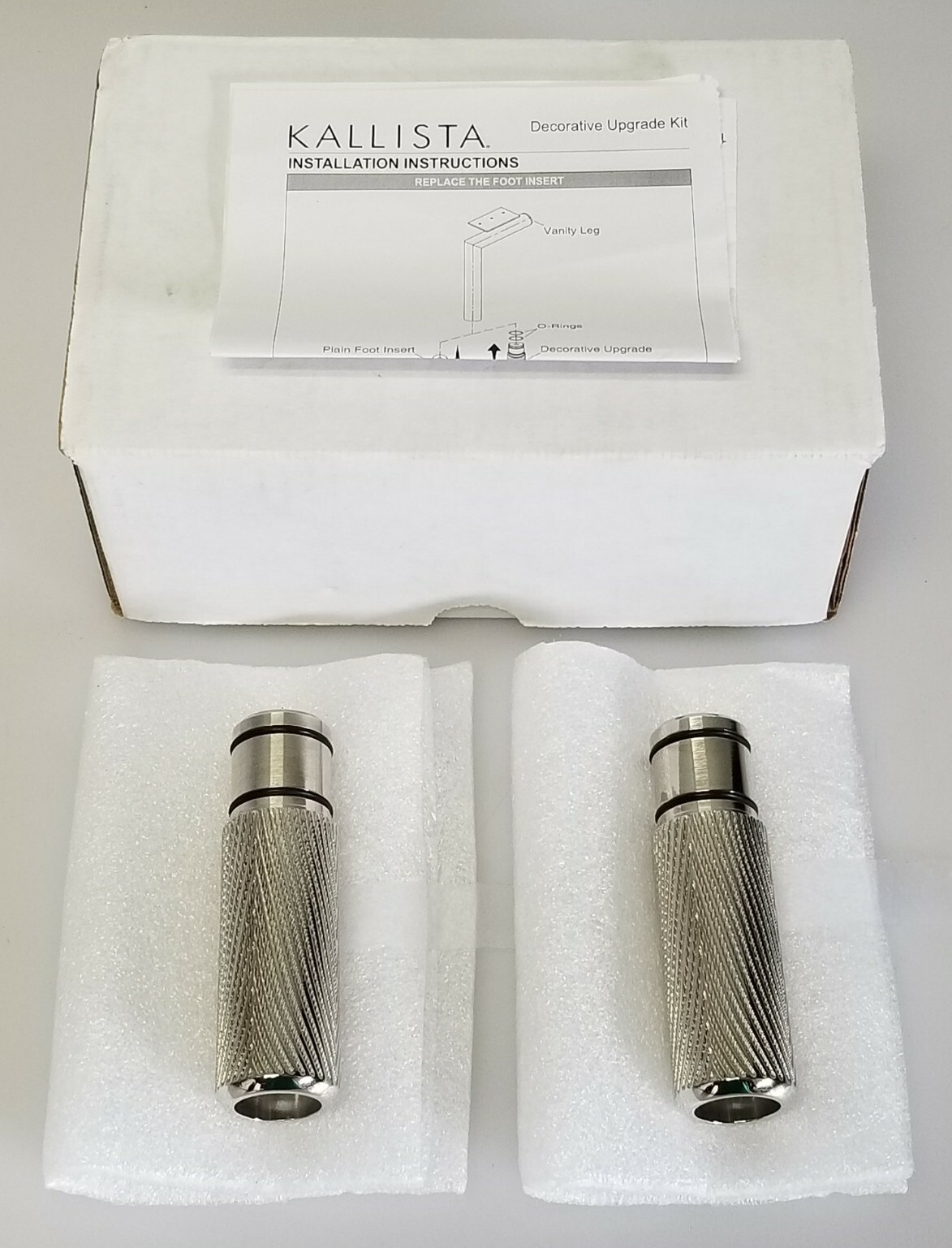 KALLISTA Pinna Paletta P74230-00-AD Vanity Accent Leg Upgrade Nickel Silver, NEW