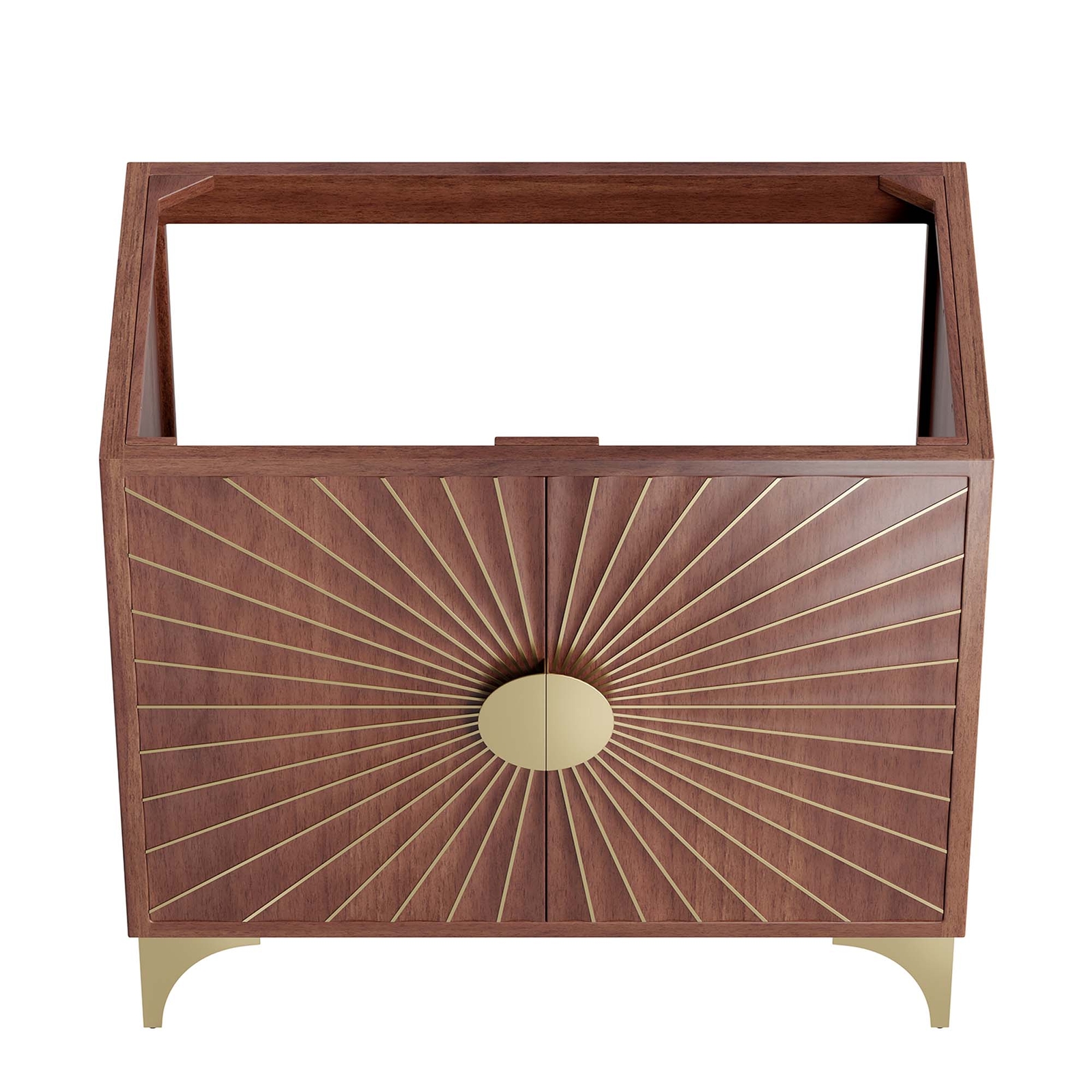 Modway Daylight 36″ Bathroom Vanity Cabinet in Walnut – Sink Basin Not Included