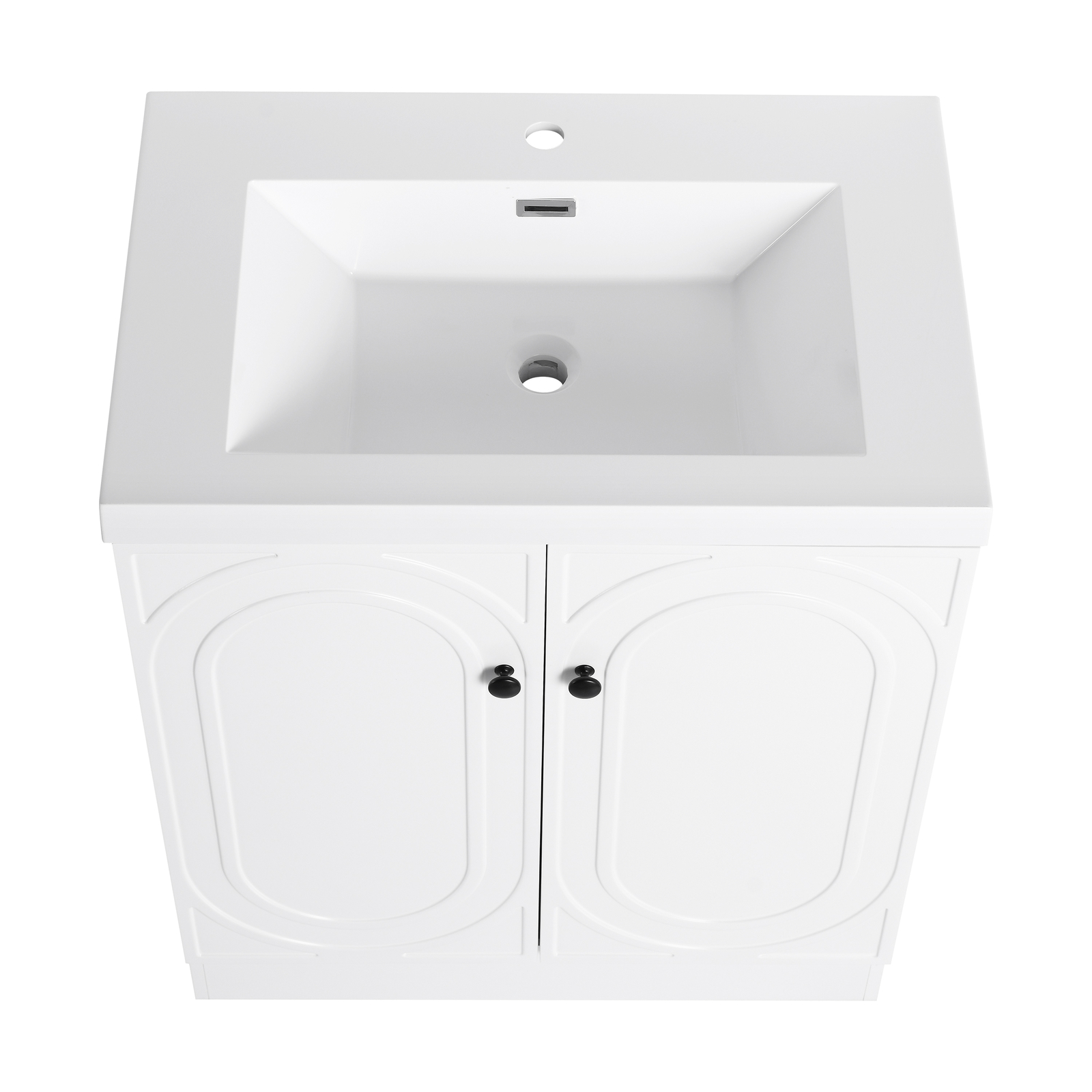 30″ Modern Freestanding Bathroom Vanity Cabinet With Undermount Resin Sink Basin