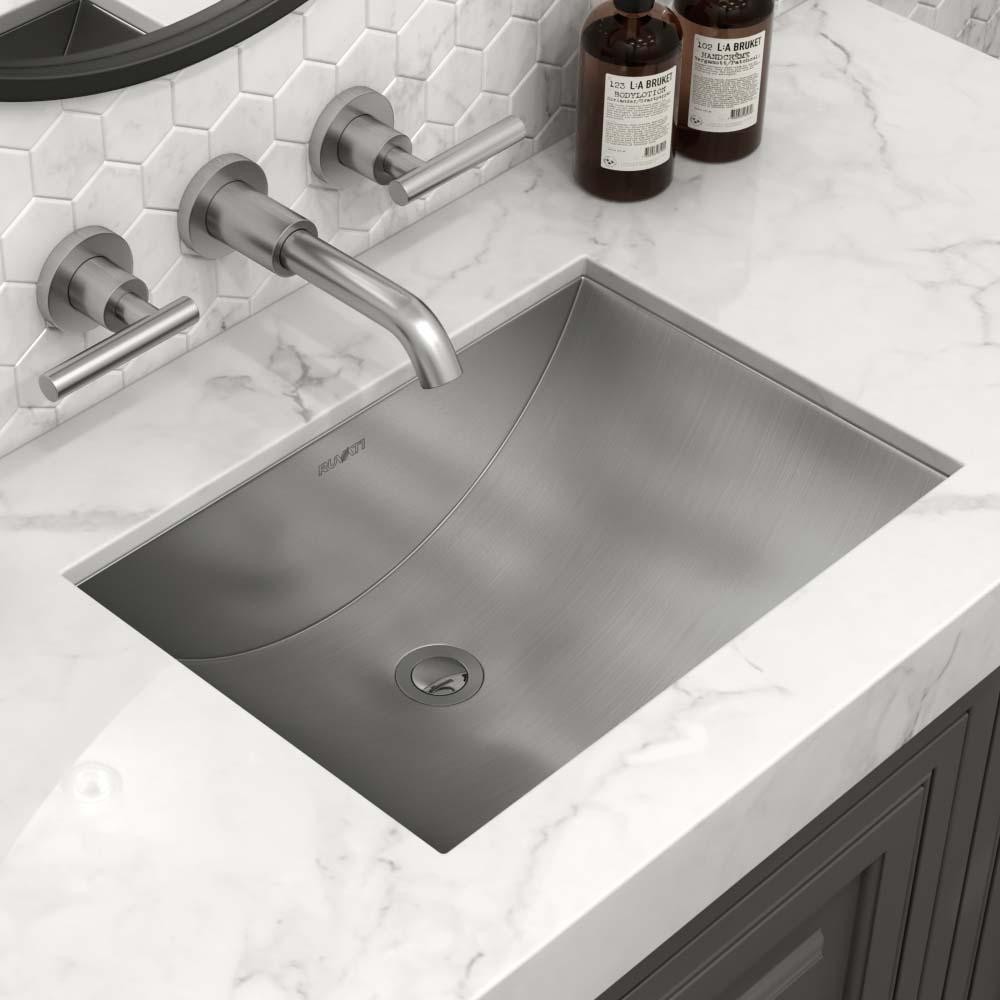 Ruvati 18 x 12 inch Brushed Stainless Steel Rectangular Bathroom Sink…