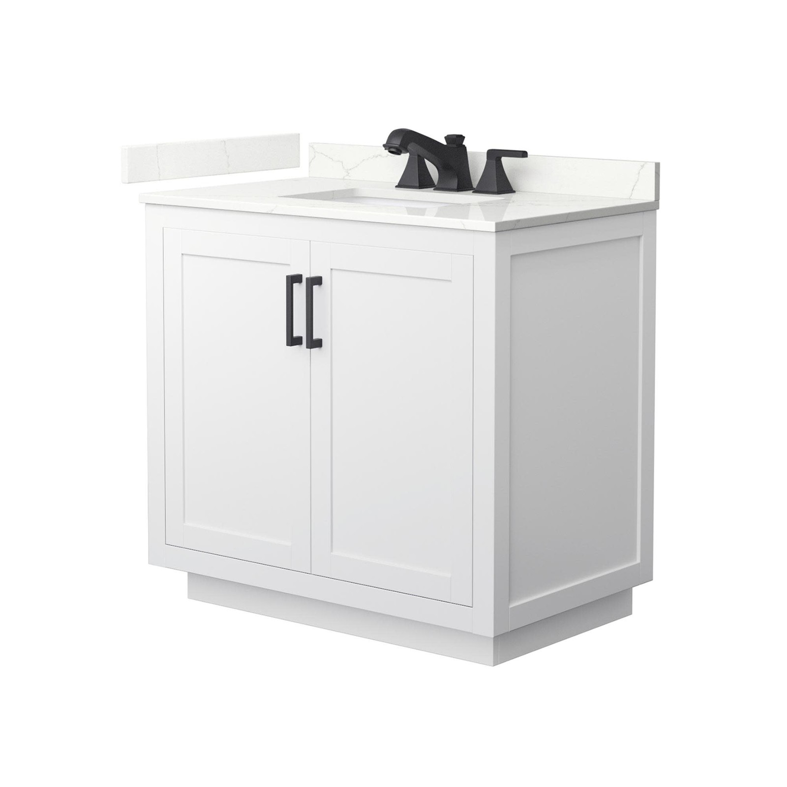 Wyndham Collection WCF292936S-QTZ-US3MXX Miranda 36″ – Dark Gray / Giotto Quartz