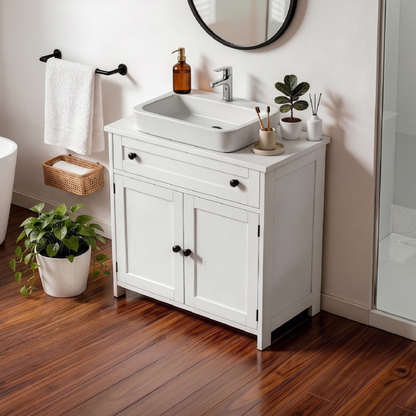 Freestanding Bathroom Under Sink Cabinet White For Bathroom Laundry Room