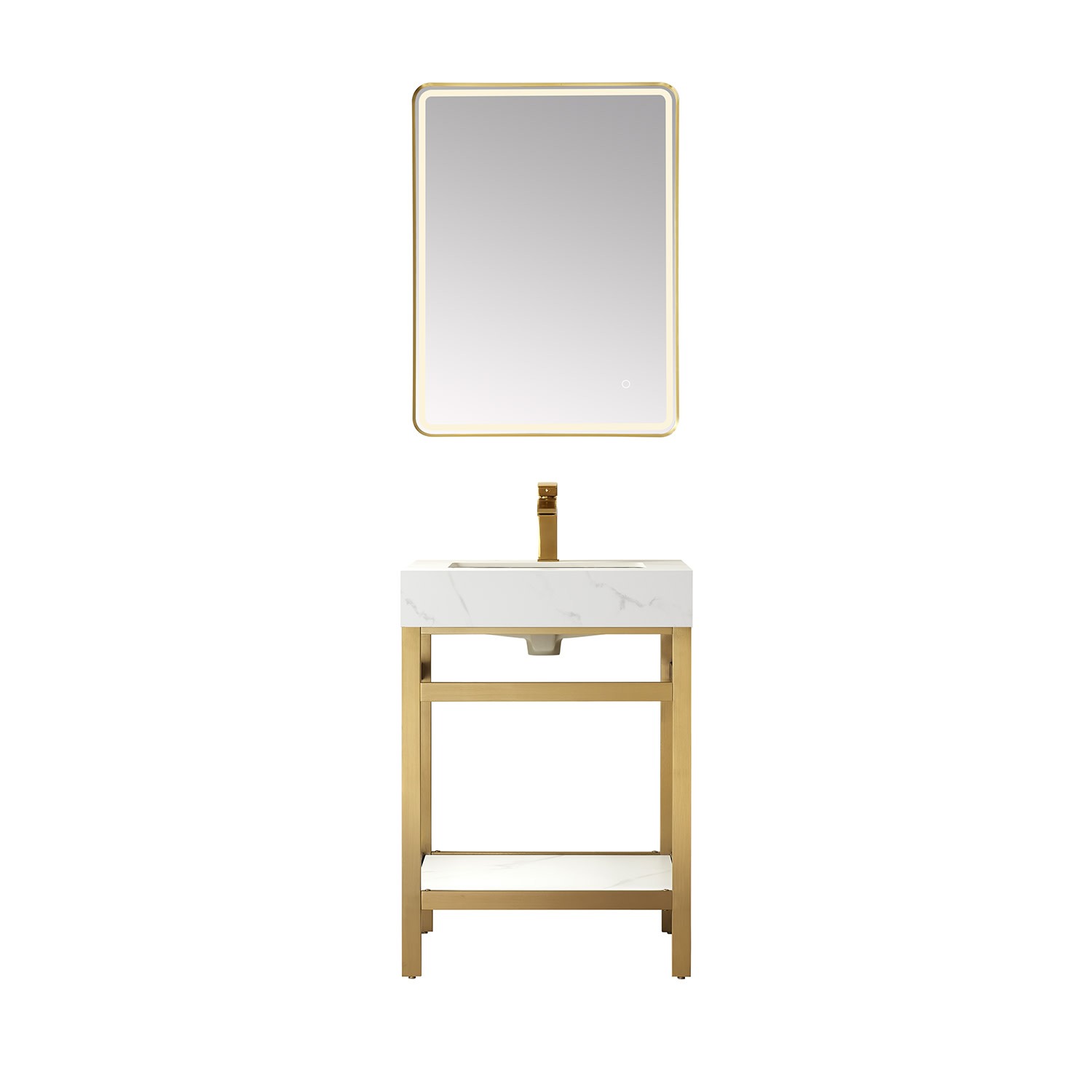 Miseno MV702524 Funes 24″ – Brushed Gold / White