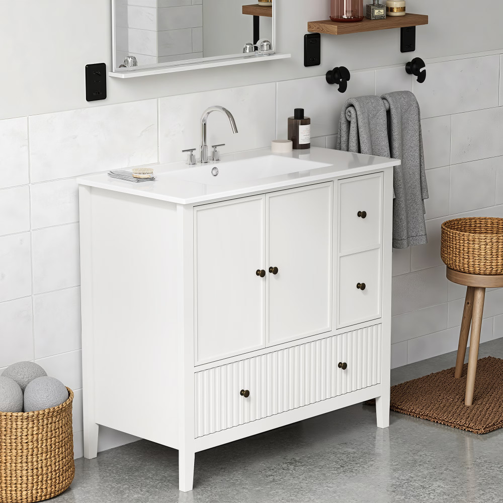 36″ Bathroom Vanity with Sink Combo Bathroom Cabinet with Doors and Drawer