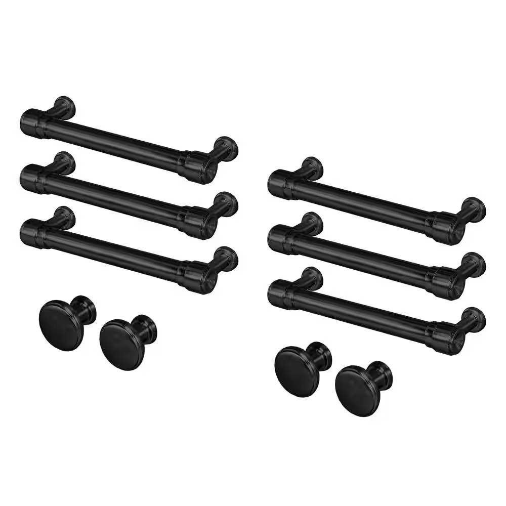 Windlowe 61 In. and 73 In. W Vanity Hardware Set in Matte Black 1-Piece