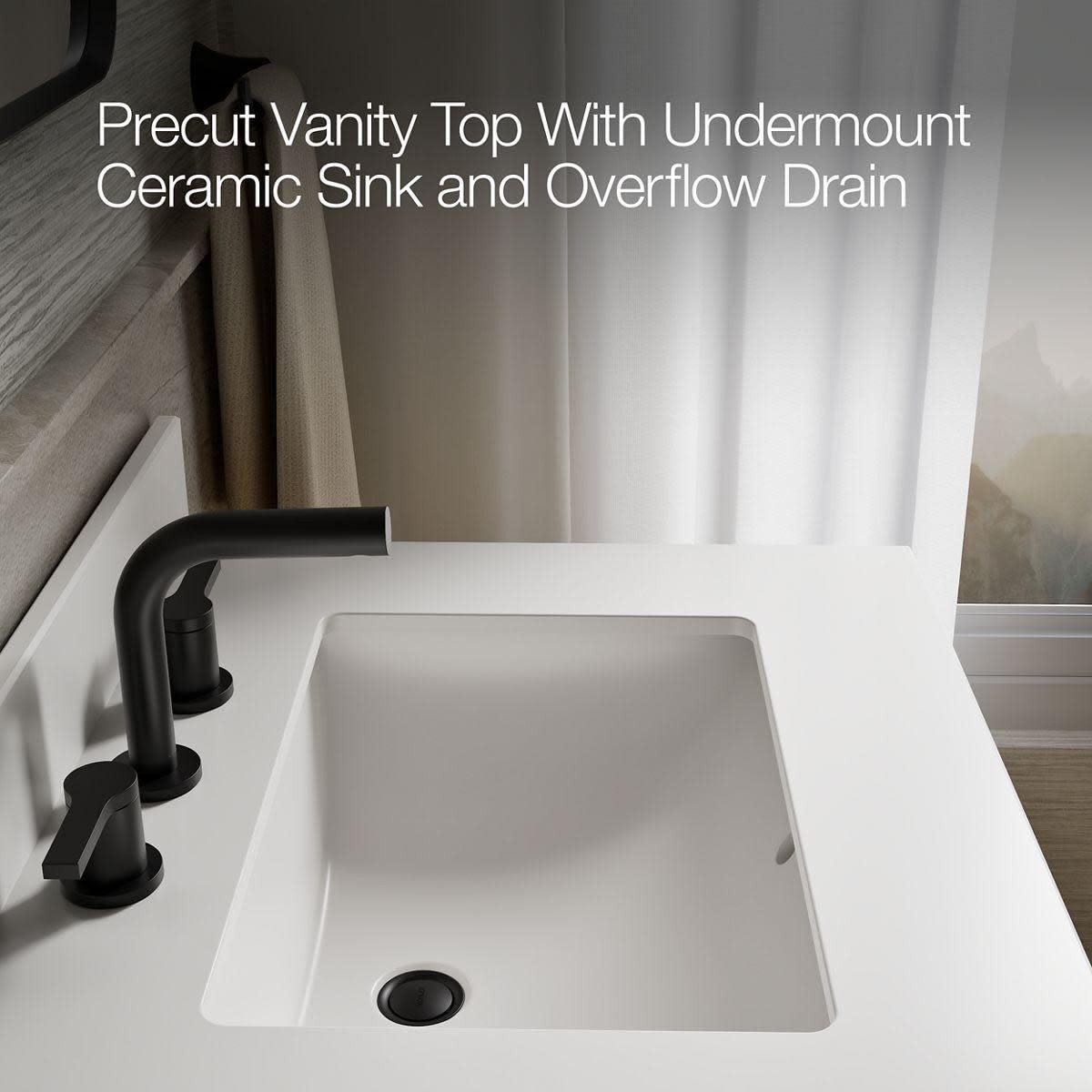 KOHLER K-29263-BD1-0 Charlemont 60″ Bathroom Vanity Cabinet and Quartz Top