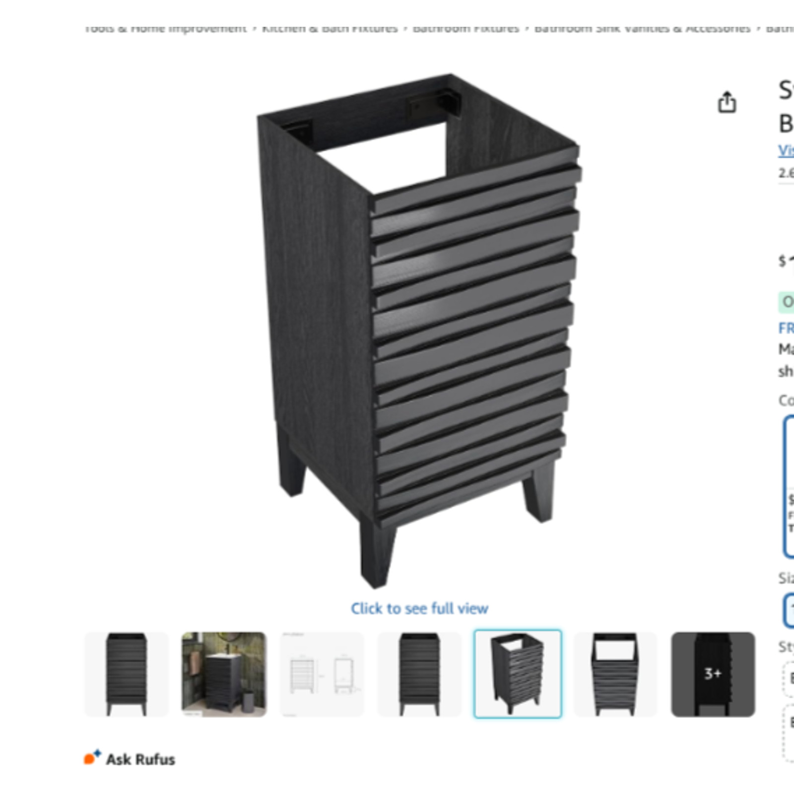 Swiss Madison Cascade 18″ Bathroom Vanity in Black – Cabinet Only BK pick up!