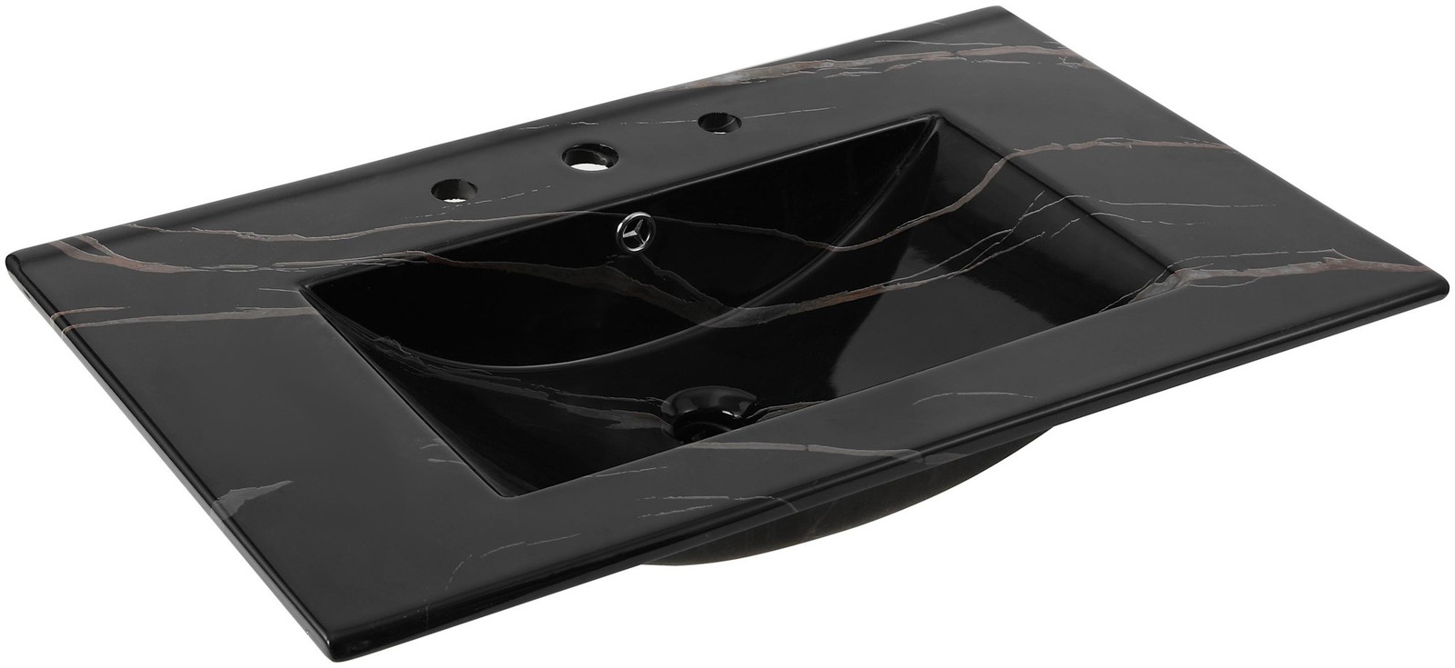 JONATHAN Y Lighting SNK1002 Ancillary 30″ Ceramic Vanity Top – Black