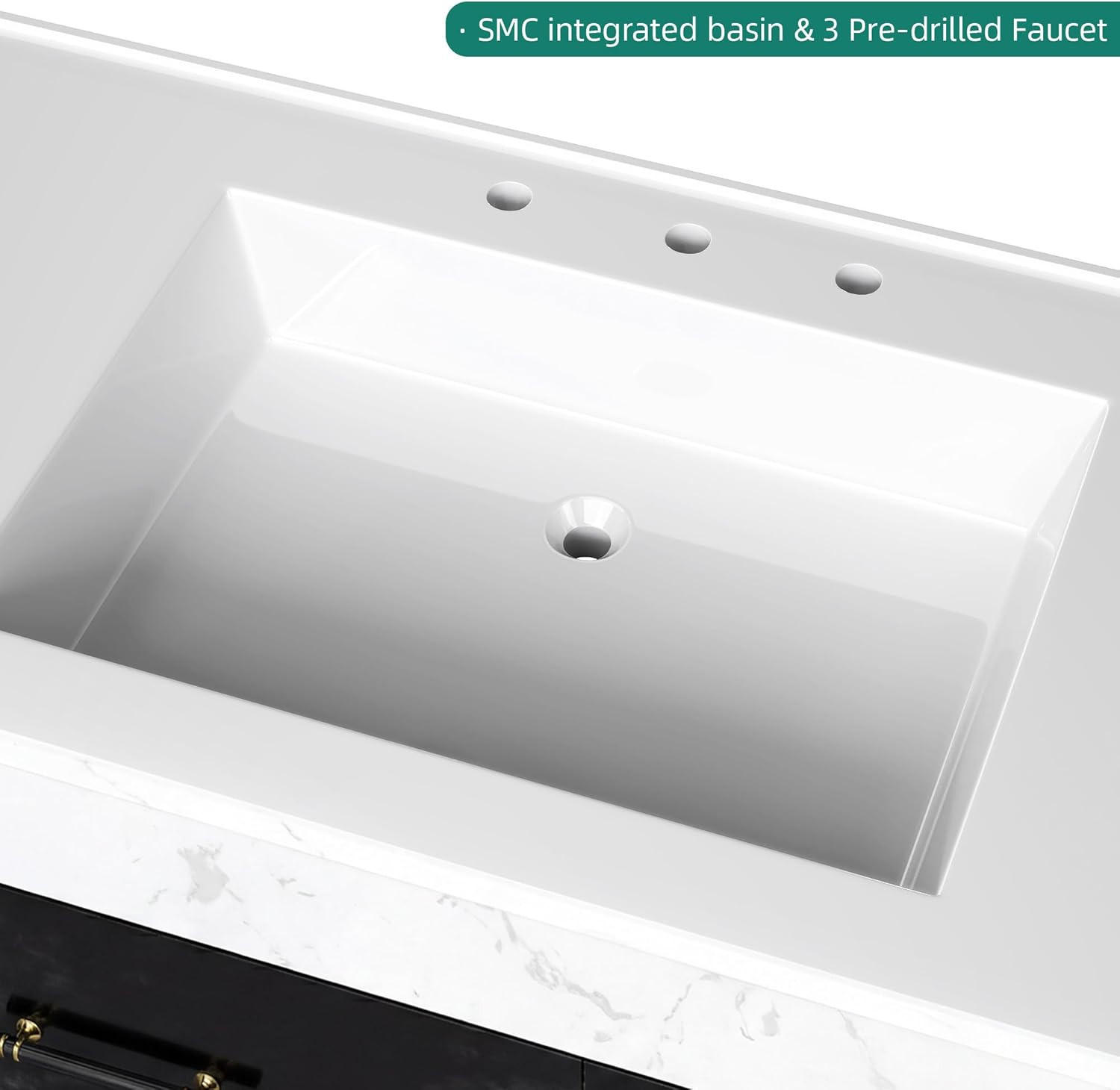 37″ Wall-Mounted Floating Bathroom Vanity with Sink & 2 Drawers
