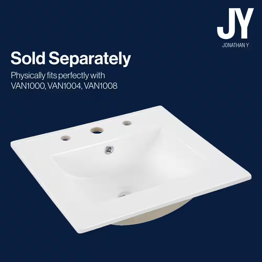 Ancillary 3-Hole 20 in. W x 18.25 in. D Classic Contemporary Rectangular Ceramic