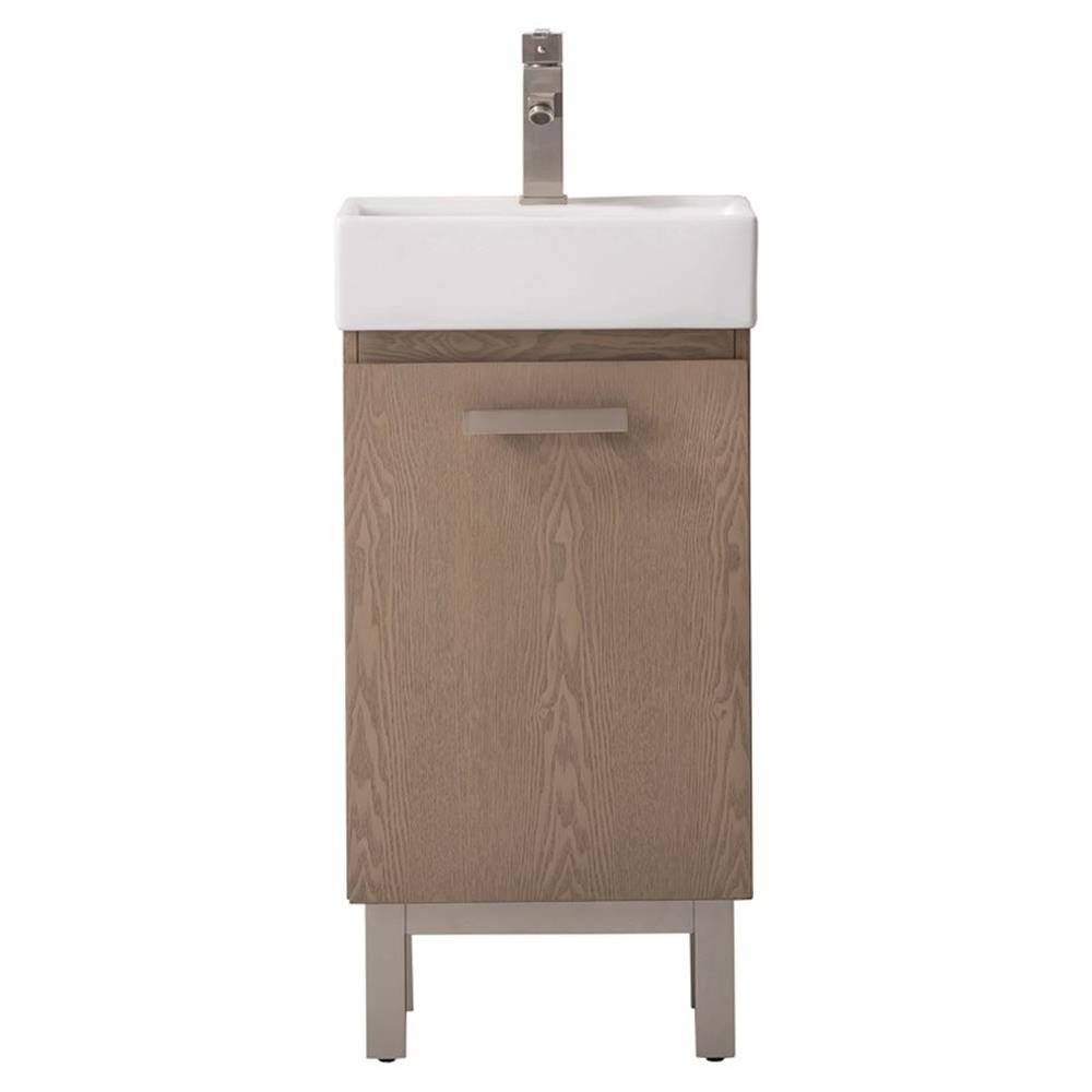 Design Element Stella 16.5″ Wood Single Sink Vanity in Oak