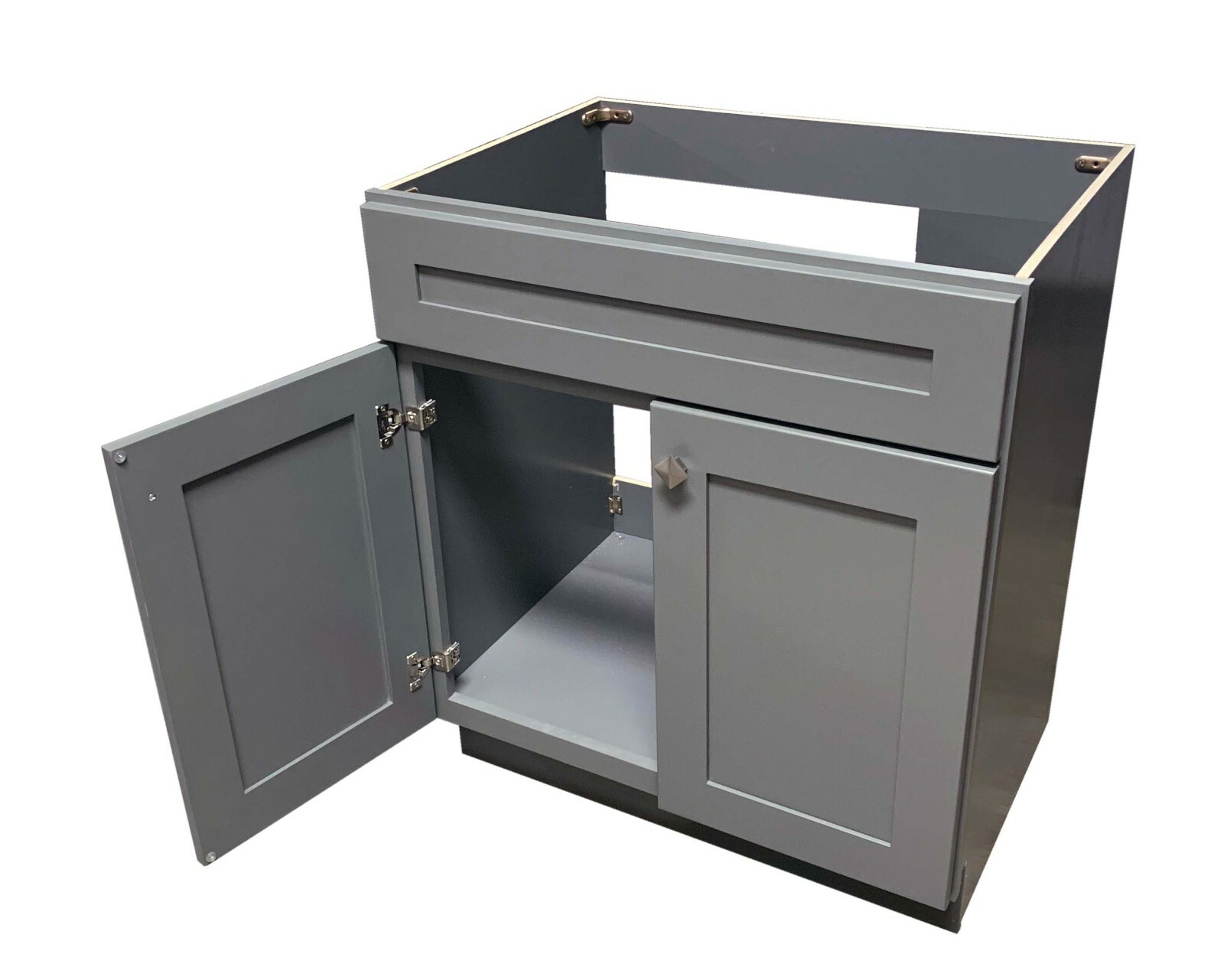 24″ Grey Shaker Single Bathroom Vanity Base Cabinet 24″ W x 21″ D x 34.5″H
