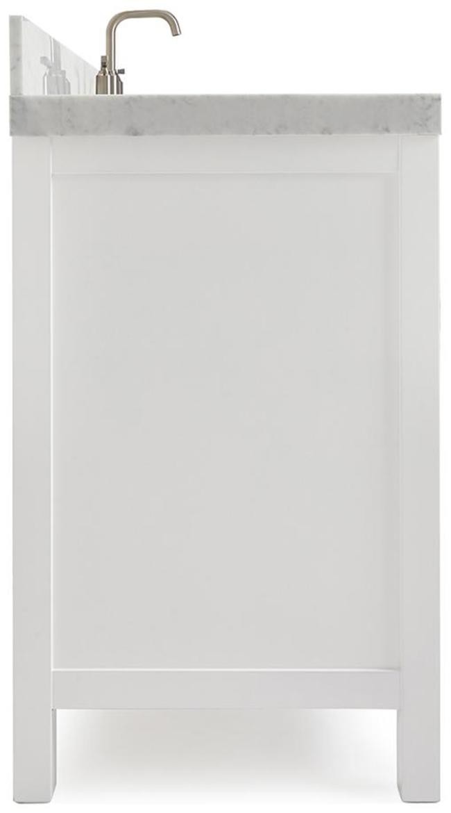 Ariel A042SRCW5OVO Cambridge 43″ – White / Italian Carrara Marble Top / Brushed