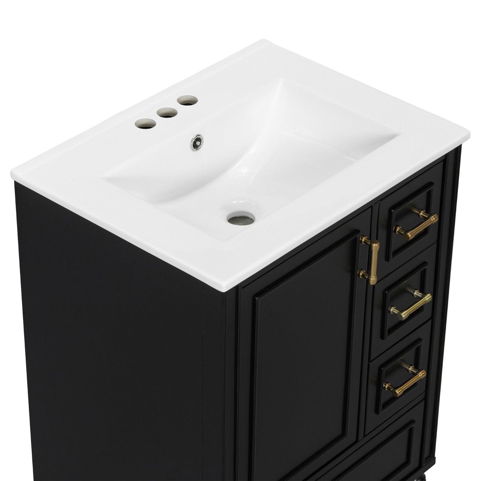 24″ Bathroom Vanity Set Floor Standing Bathroom Storage Cabinet w/Three Drawers